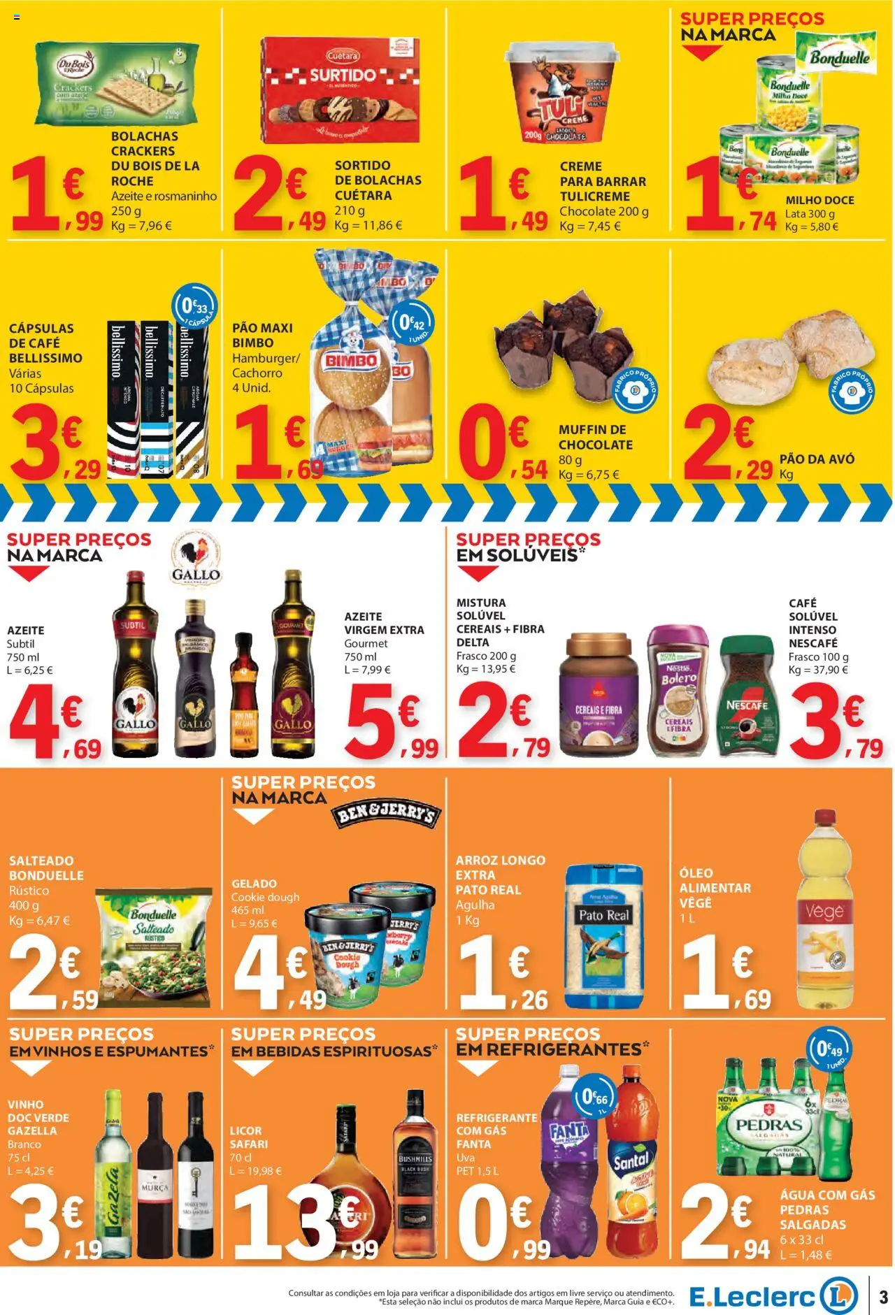 E.Leclerc Catálogo Fim de Semana │ válido de 12.09.2025 | Página: 3 | Produtos: Refrigerante, Cereais, Água com gás, Creme