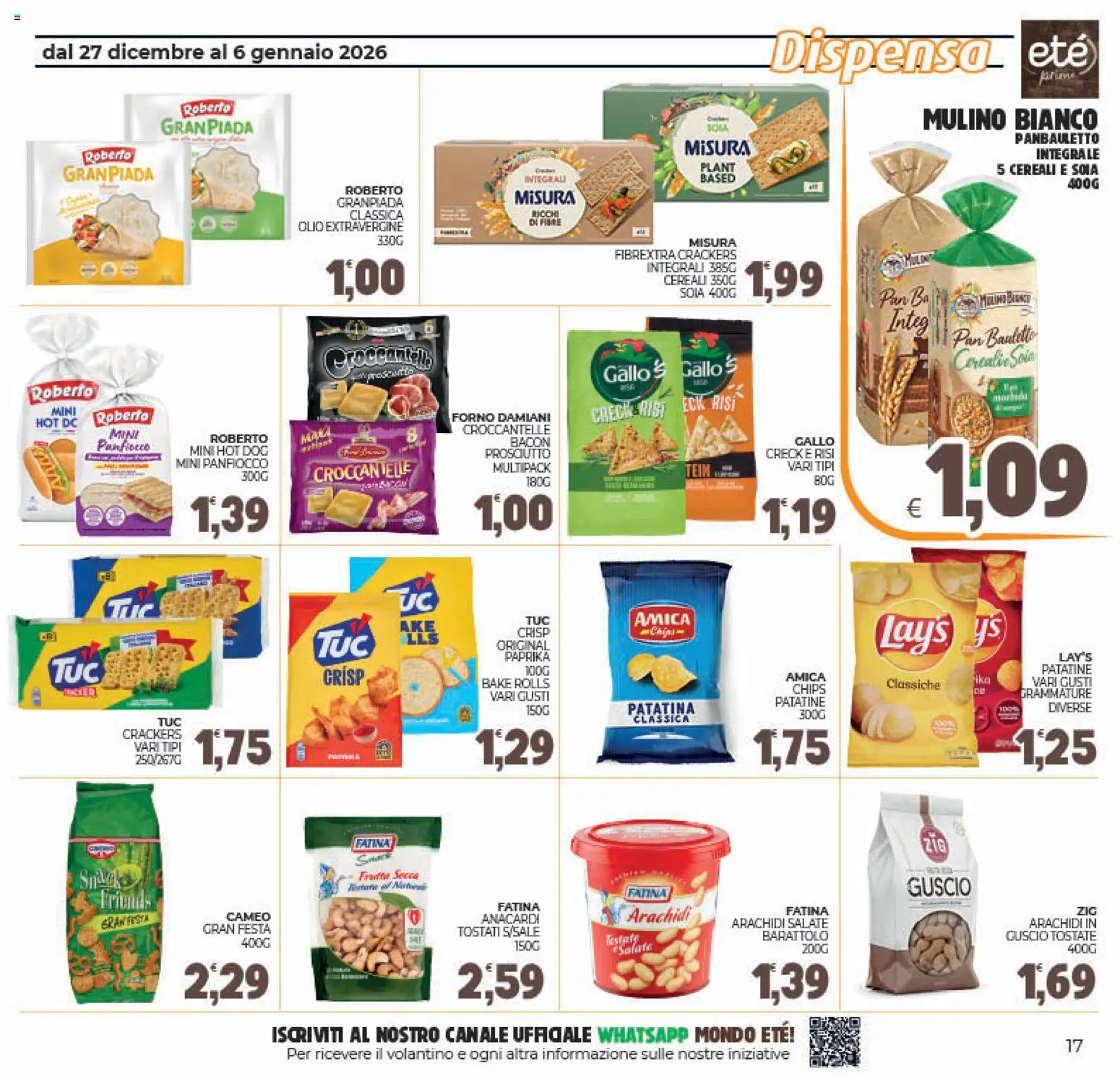 Volantino Eté del 27.12.2025 | Pagina: 17 | Prodotti: Patatine, Frutta, Olio, Anacardi