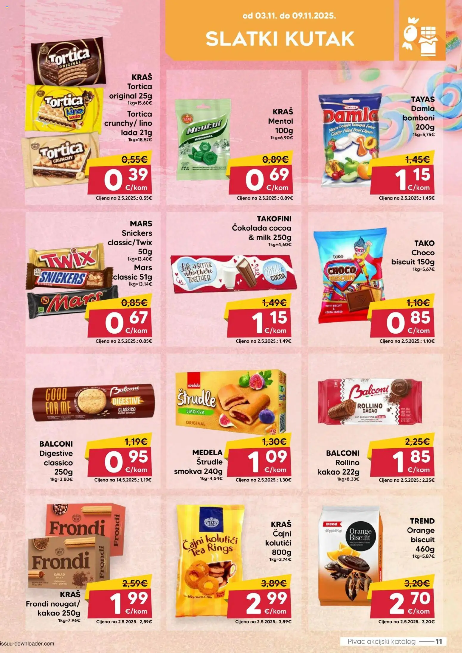 Pivac katalog | vrijedi od 03.11.2025 | Stranica: 11 | Proizvodi: Snickers, Čokolada, Kakao, Štrudle
