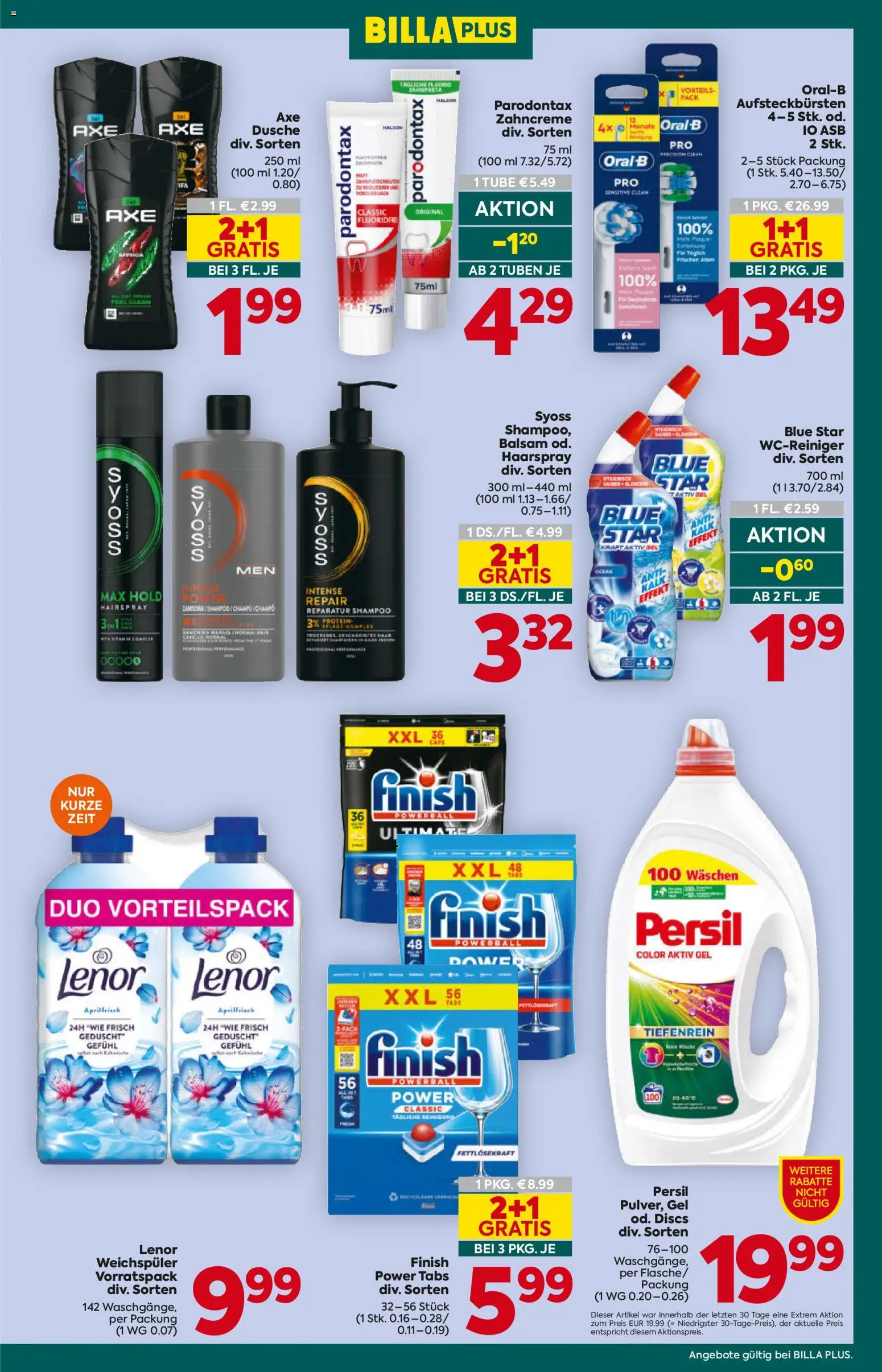 Billa Plus Flugblatt gültig ab 07.04.2026 | Seite: 15 | Produkte: Dusche, Shampoo, Haarspray, Weichspüler