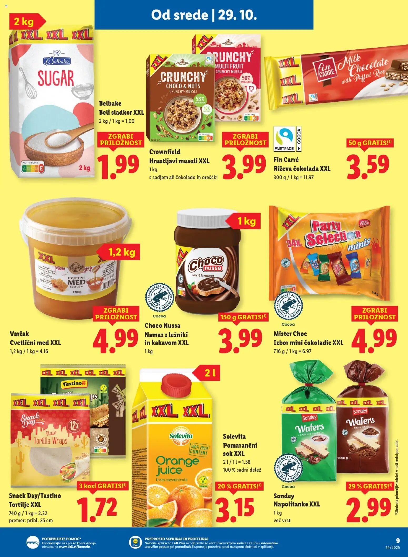 Novi Lidl katalog ponudbe – veljaven od 29.10.2025 | Stran: 15 | Izdelki: Napolitanke, Namaz, Tortilje, Sladkor