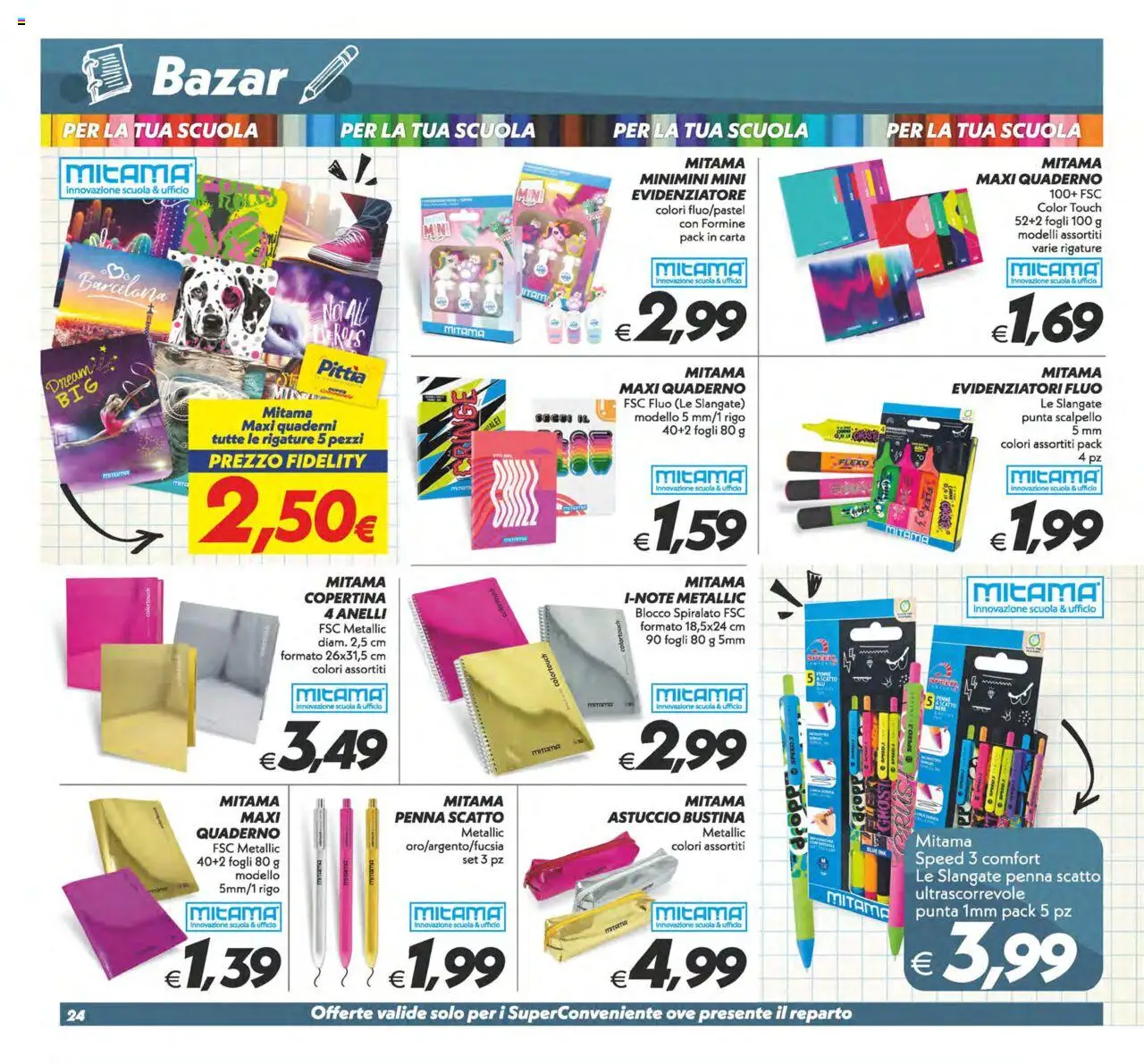 Volantino SuperConveniente del 12.09.2025 | Pagina: 24 | Prodotti: Astuccio, Evidenziatore, Quaderno