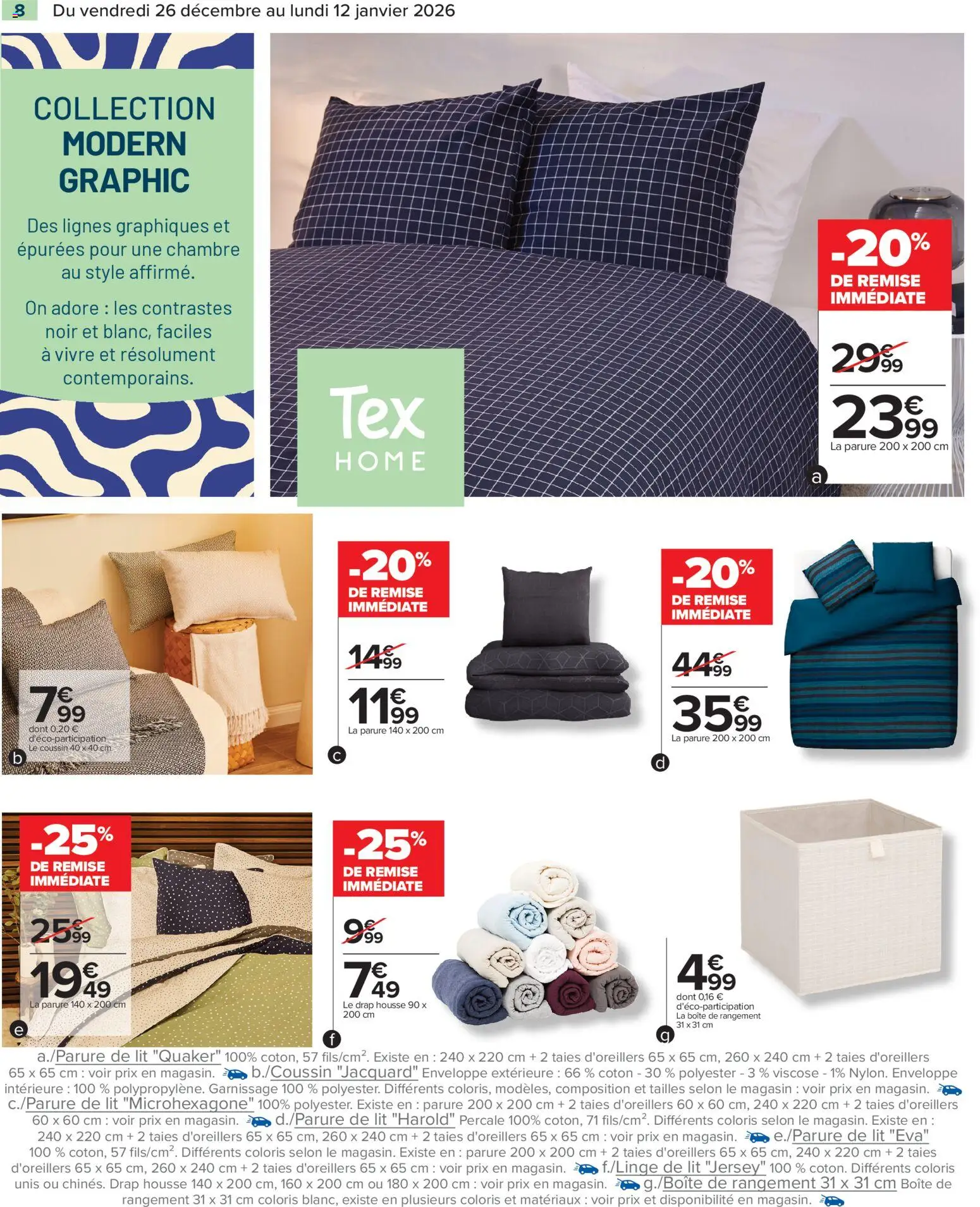 {H1} | Page: 10 | Produits: Coton, Enveloppe, Lit, Boîte de rangement