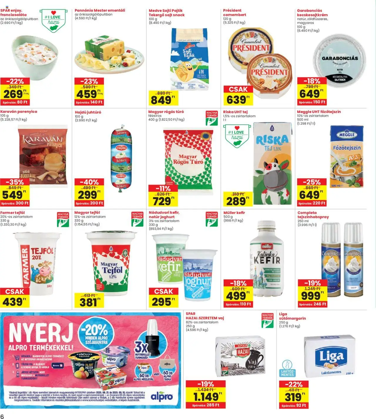 Interspar akciós ujság - amely érvényes a következő dátumtól: 28.08.2025 | Oldal: 6 | Termékek: Farmer, Protein, Tej, Joghurt