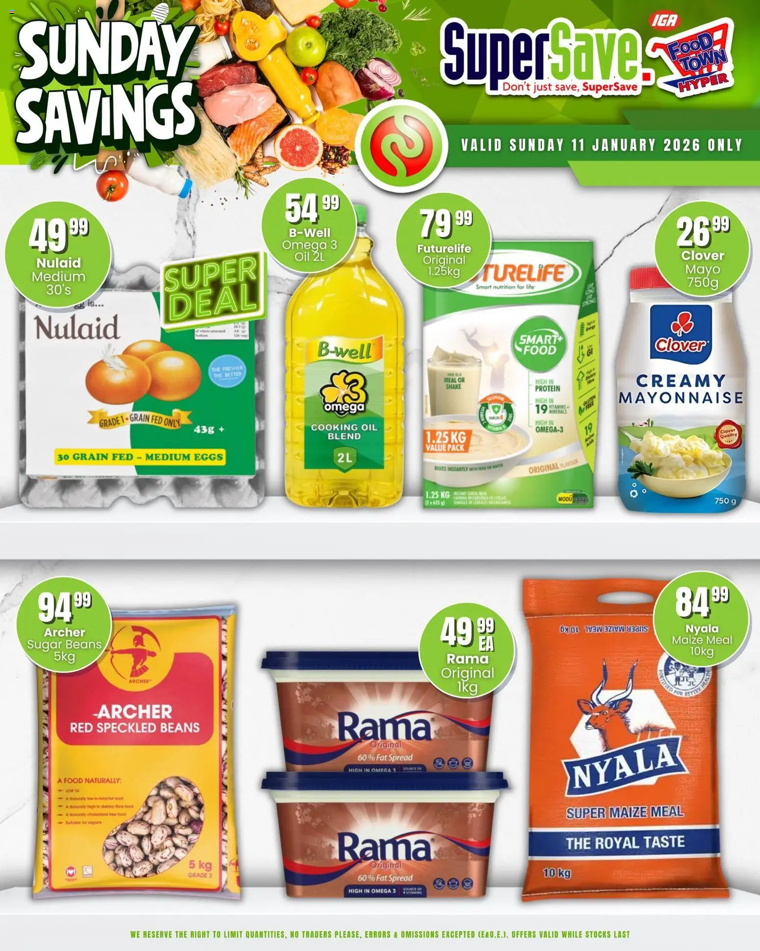 New Super Save catalogue – valid from 11.01.2026 | Page: 2 | Products: Beans, Detergente líquido, Maize meal, Eggs