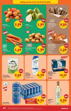 Penny Markt Flugblatt gültig ab 17.07.2025 | Seite: 27 | Produkte: Zucker, Shampoo, Schinken, Bier