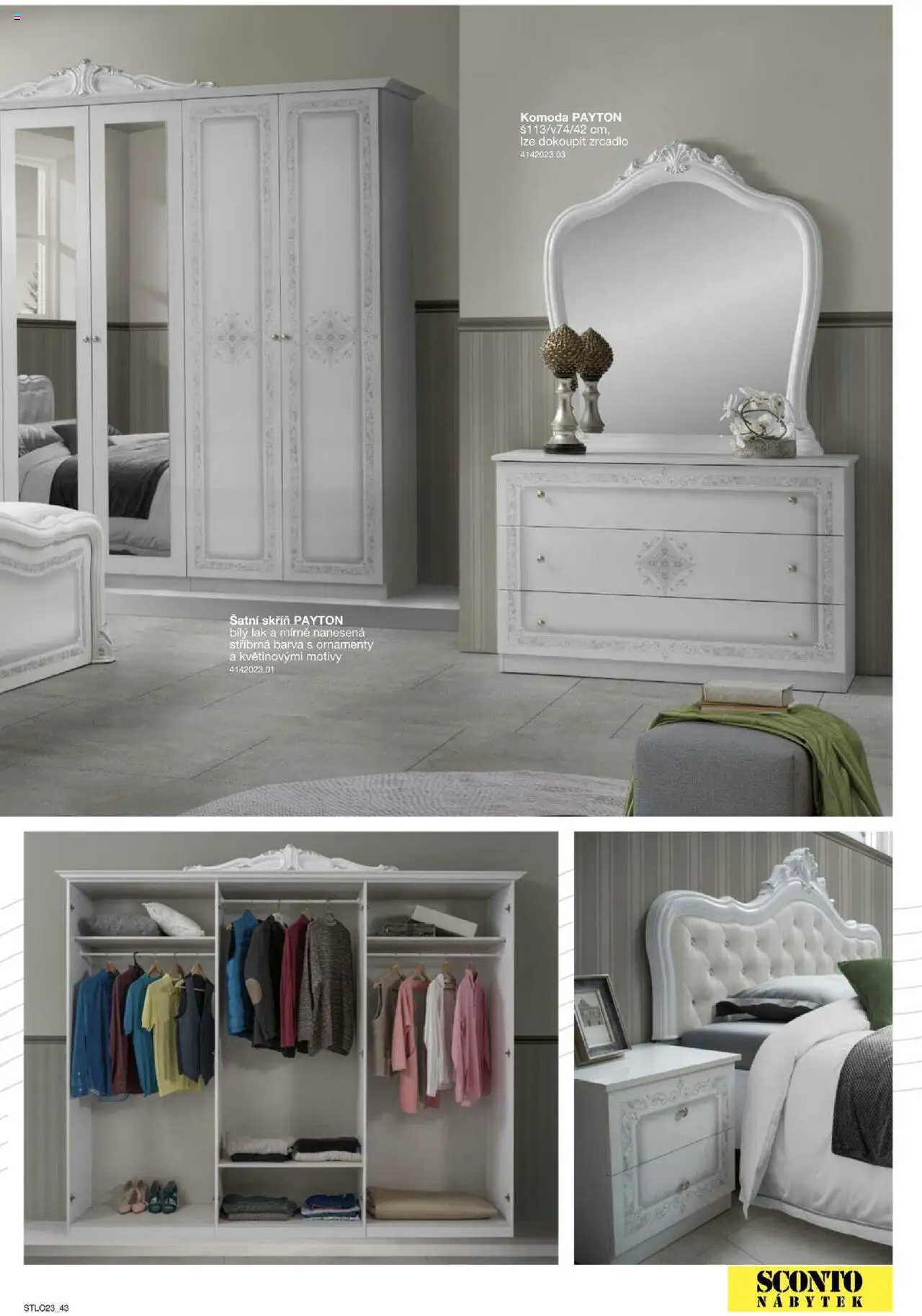 Sconto nábytek katalog - Ložnice od 01.01.2025 | Strana: 43 | Produkty: Nábytek, Šatní skříň, Zrcadlo, Skříň