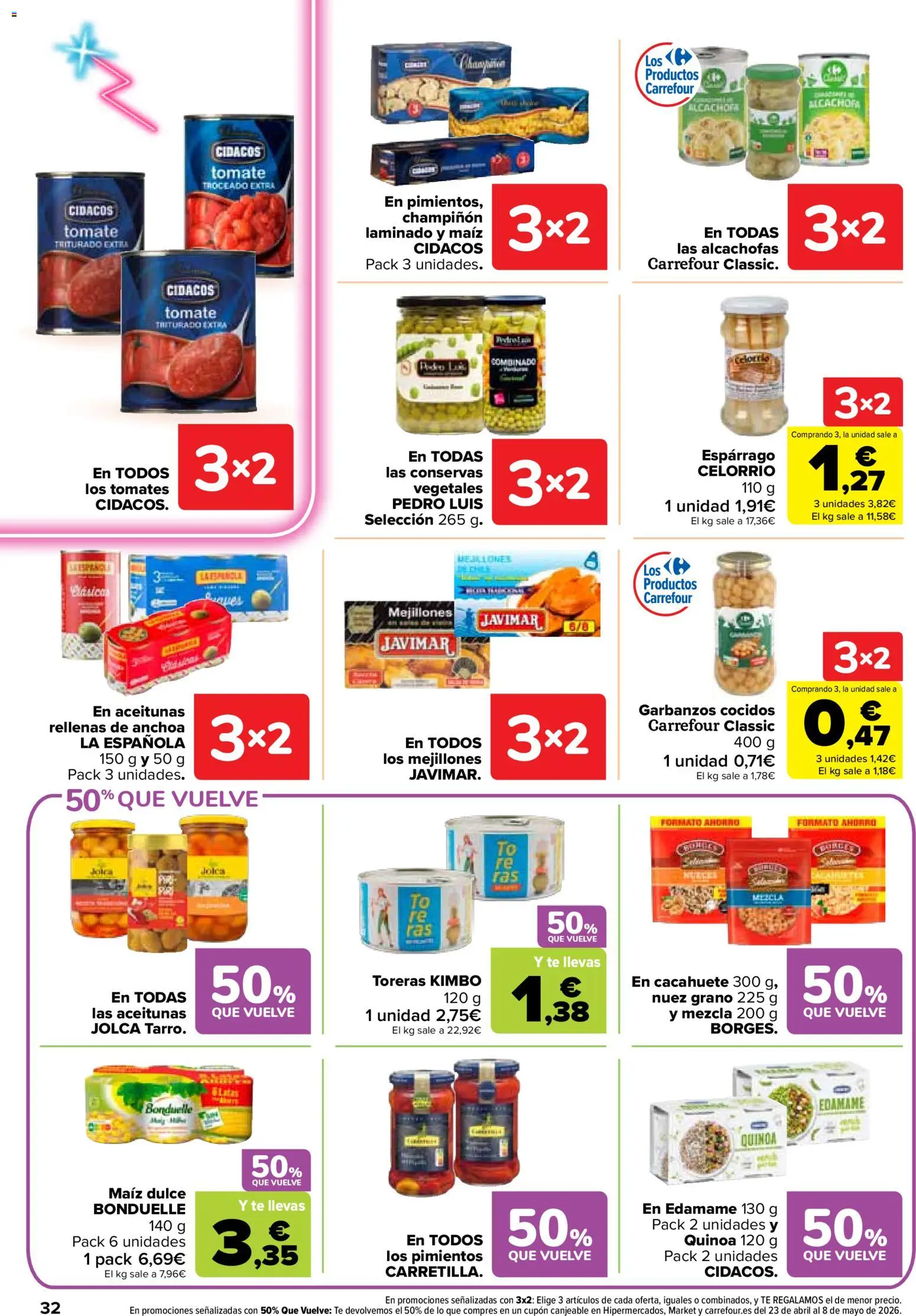 Carrefour folleto │ válido desde el 07.04.2026 | Página: 36 | Productos: Tomates, Té, Anchoa, Tomate triturado