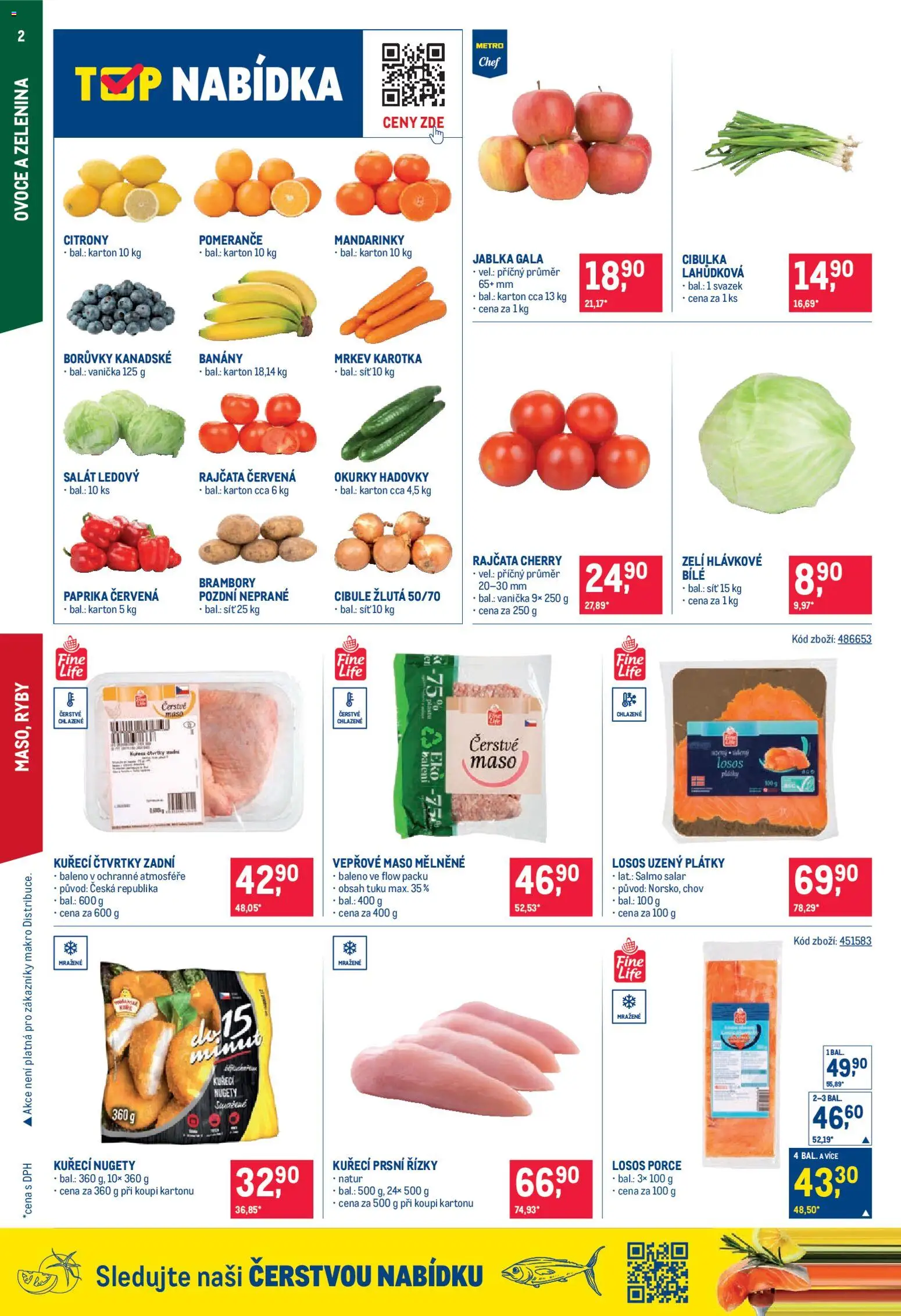 Makro leták - Maloobchod od 11.02.2026 | Strana: 2 | Produkty: Losos, Citróny, Paprika červená, Maso