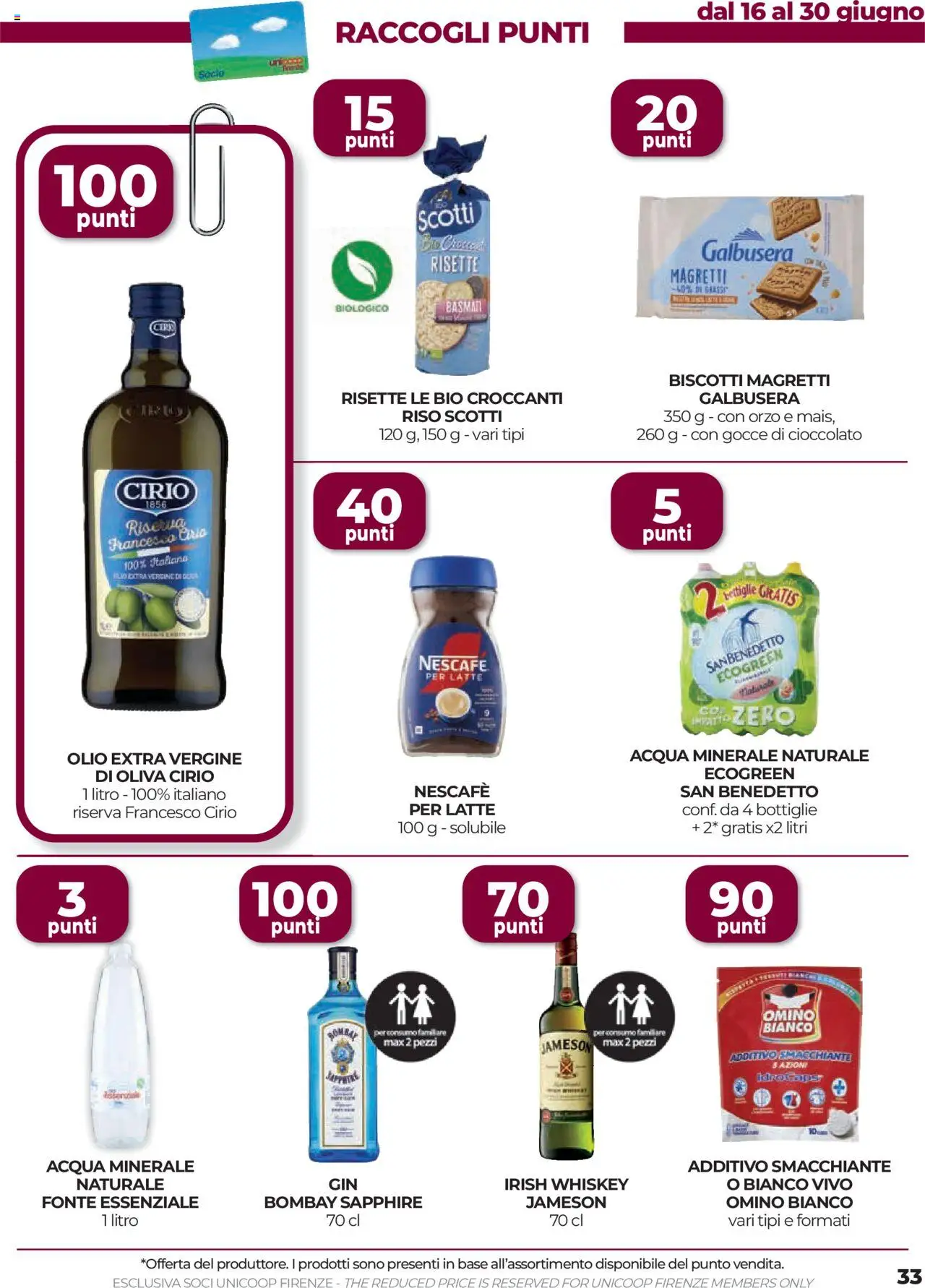 Volantino COOP del 19.06.2025 | Pagina: 33 | Prodotti: Riso, Acqua, Olive, Acqua minerale