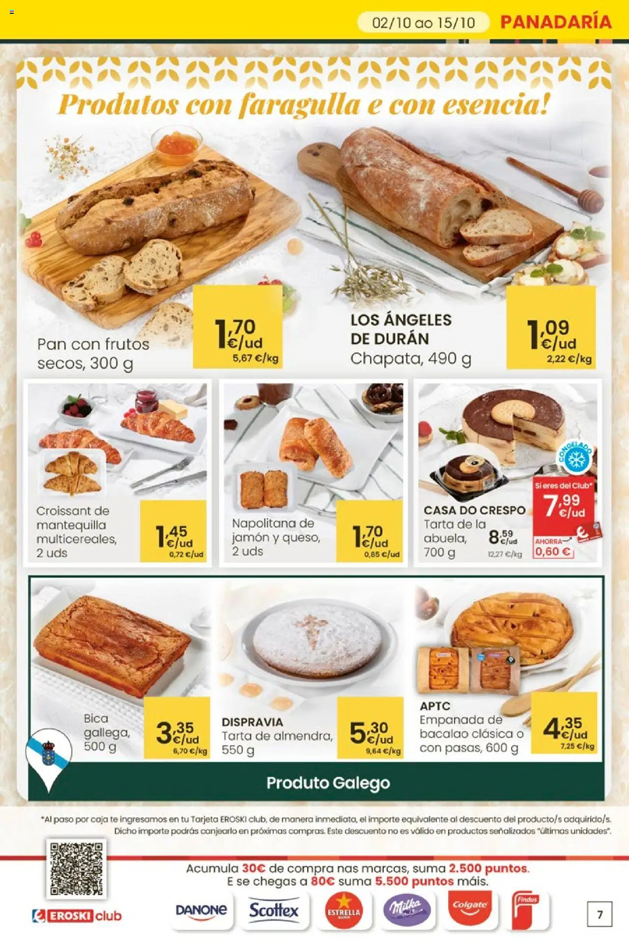 Eroski - Ofertón  │ válido desde el 02.10.2025 | Página: 7 | Productos: Pan, Croissant, Συσκευή ροής, Caja