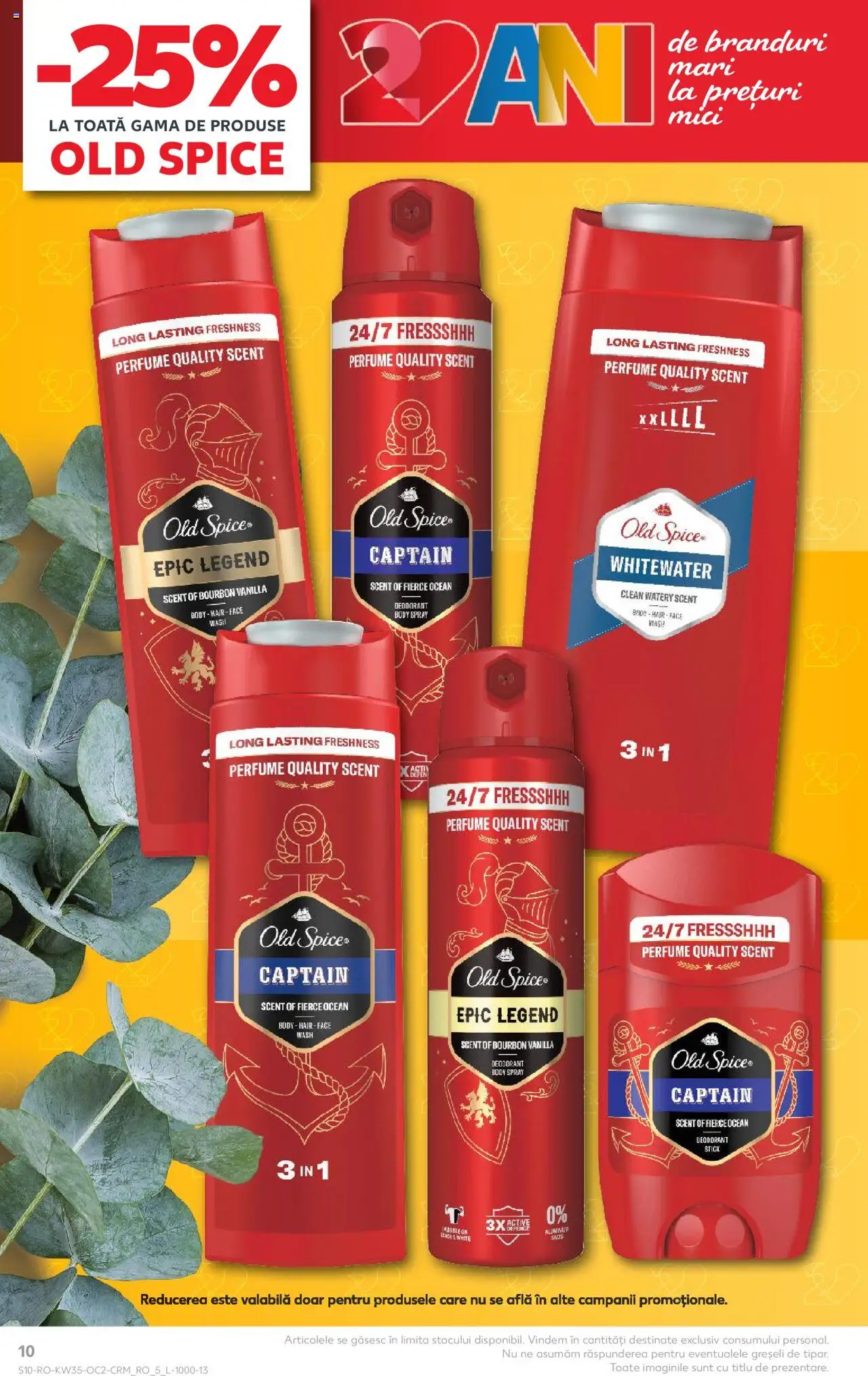 Kaufland RO akciós ujság - amely érvényes a következő dátumtól: 27.08.2025 | Oldal: 10 | Termékek: Old spice, Body, Bourbon