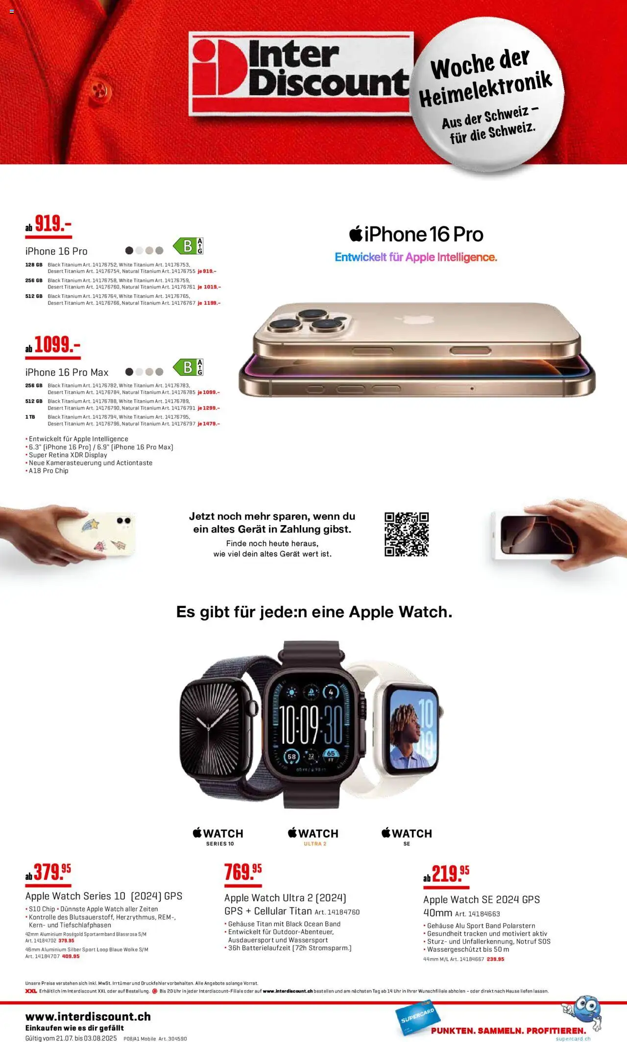 Interdiscount Aktionen Mobile ab 21.07.2025 | Seite: 4 | Produkte: Uhr, Apple, Iphone, Apple Watch