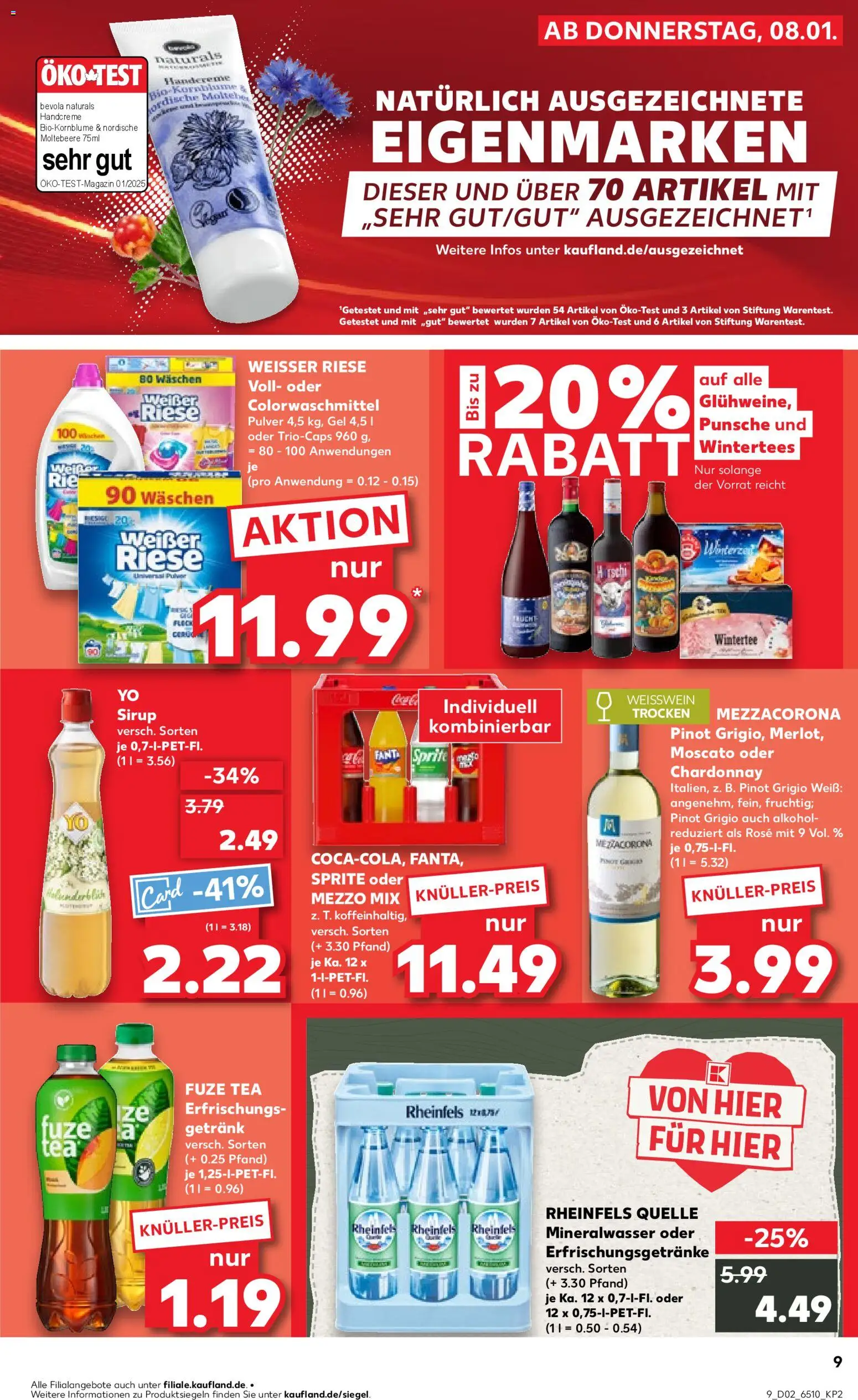 Kaufland prospekt Köln	 – gültig ab 08.01.2026 | Seite: 9 | Produkte: Sprite, Sirup, Handcreme, Oder mezzo mix