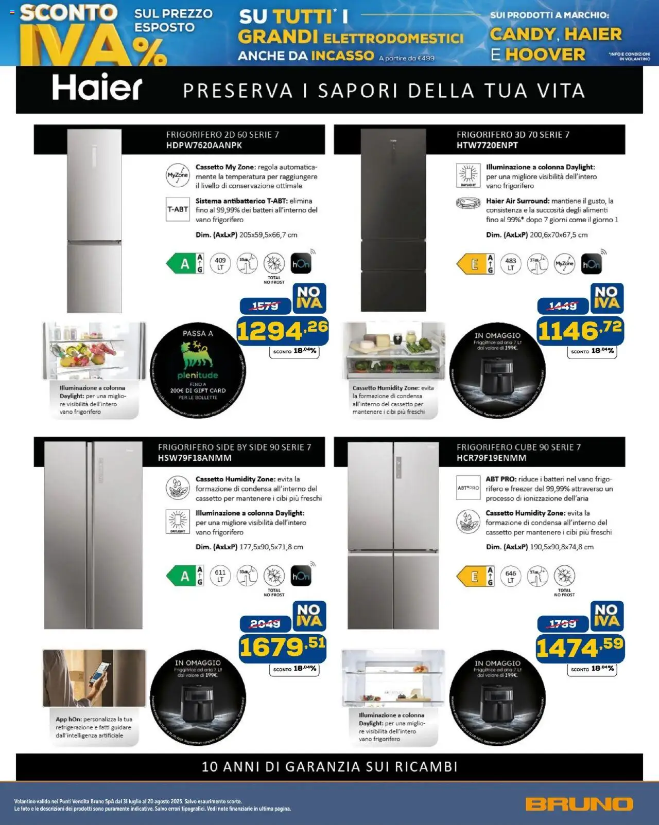 Volantino BRUNO del 31.07.2025 | Pagina: 28 | Prodotti: Friggitrice ad aria, Freezer, Frigorifero, Friggitrice