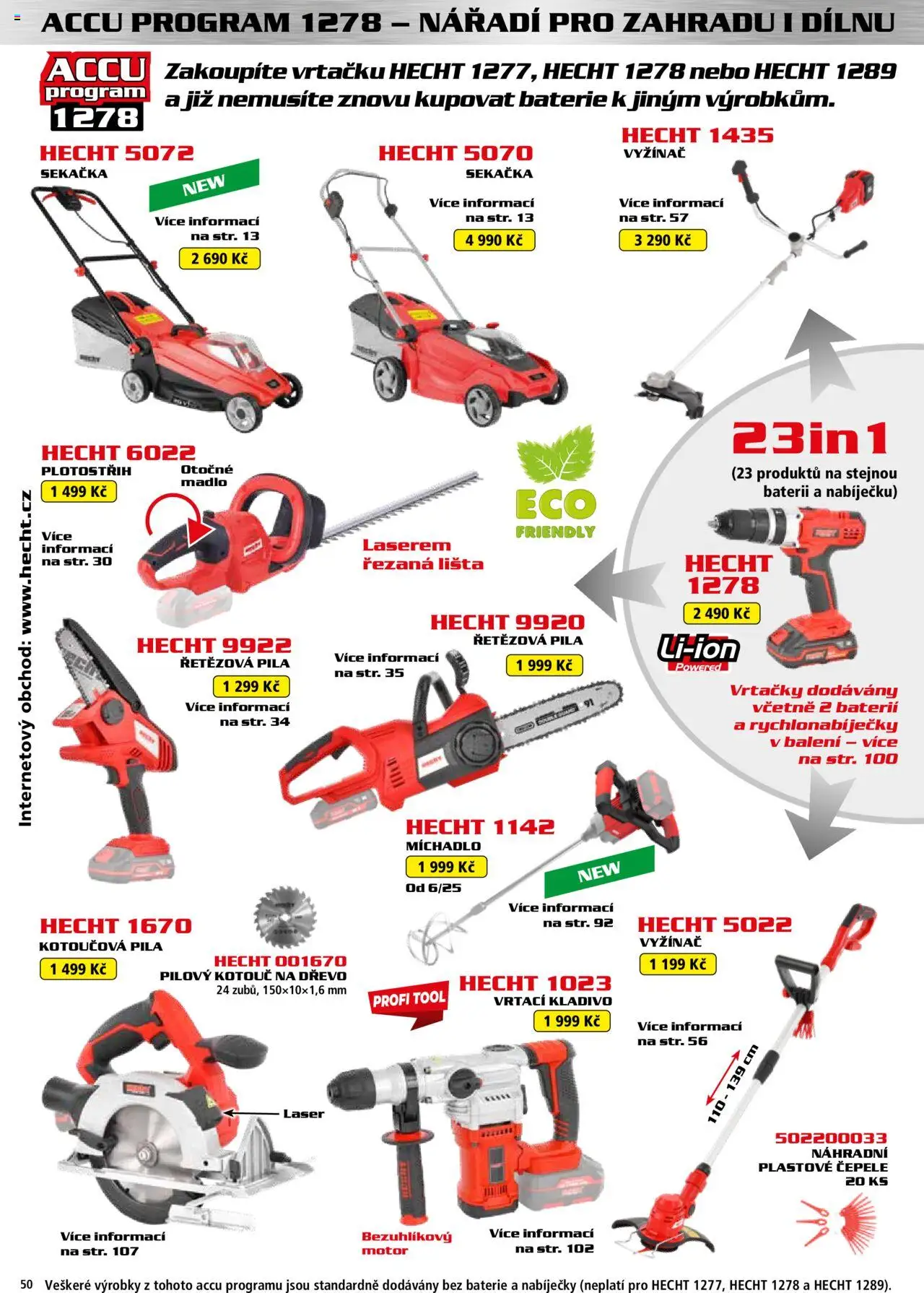 Hecht katalog - Jaro-léto 2025 od 22.04.2025 | Strana: 50 | Produkty: Kotoučová pila, Hecht, Nářadí, Sekačka