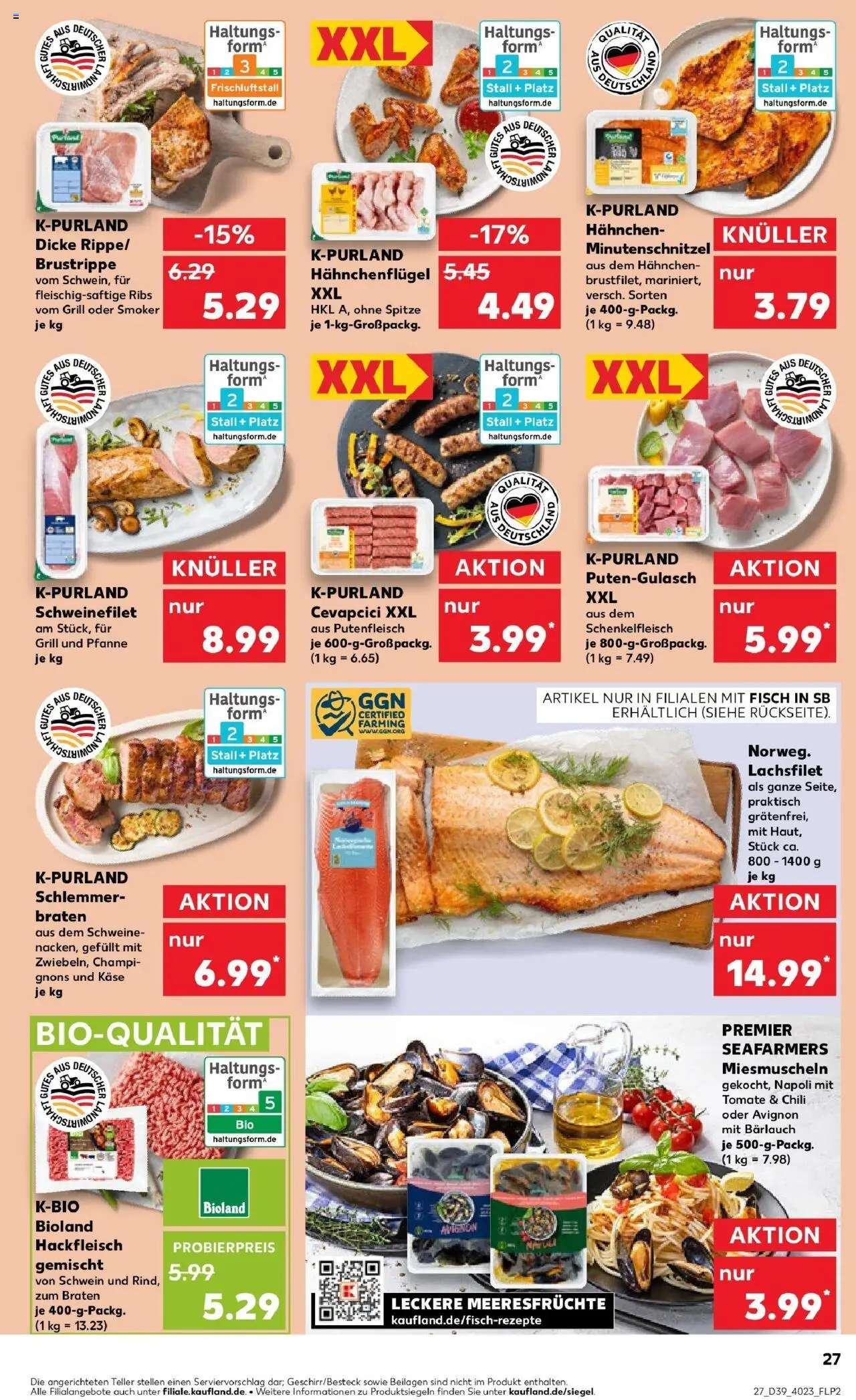 Kaufland prospekt Berlin	 – gültig ab 28.09.2025 | Seite: 27 | Produkte: Käse, Cevapcici, Schweinefilet, Fisch