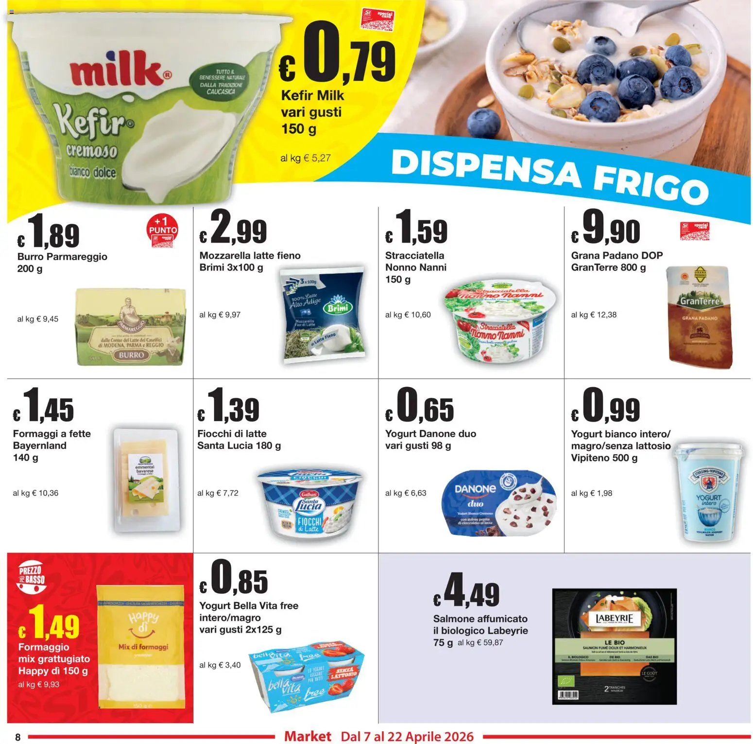 Volantino Sì con Te del 07.04.2026 | Pagina: 8 | Prodotti: Cioccolato, Salmone, Mozzarella, Burro