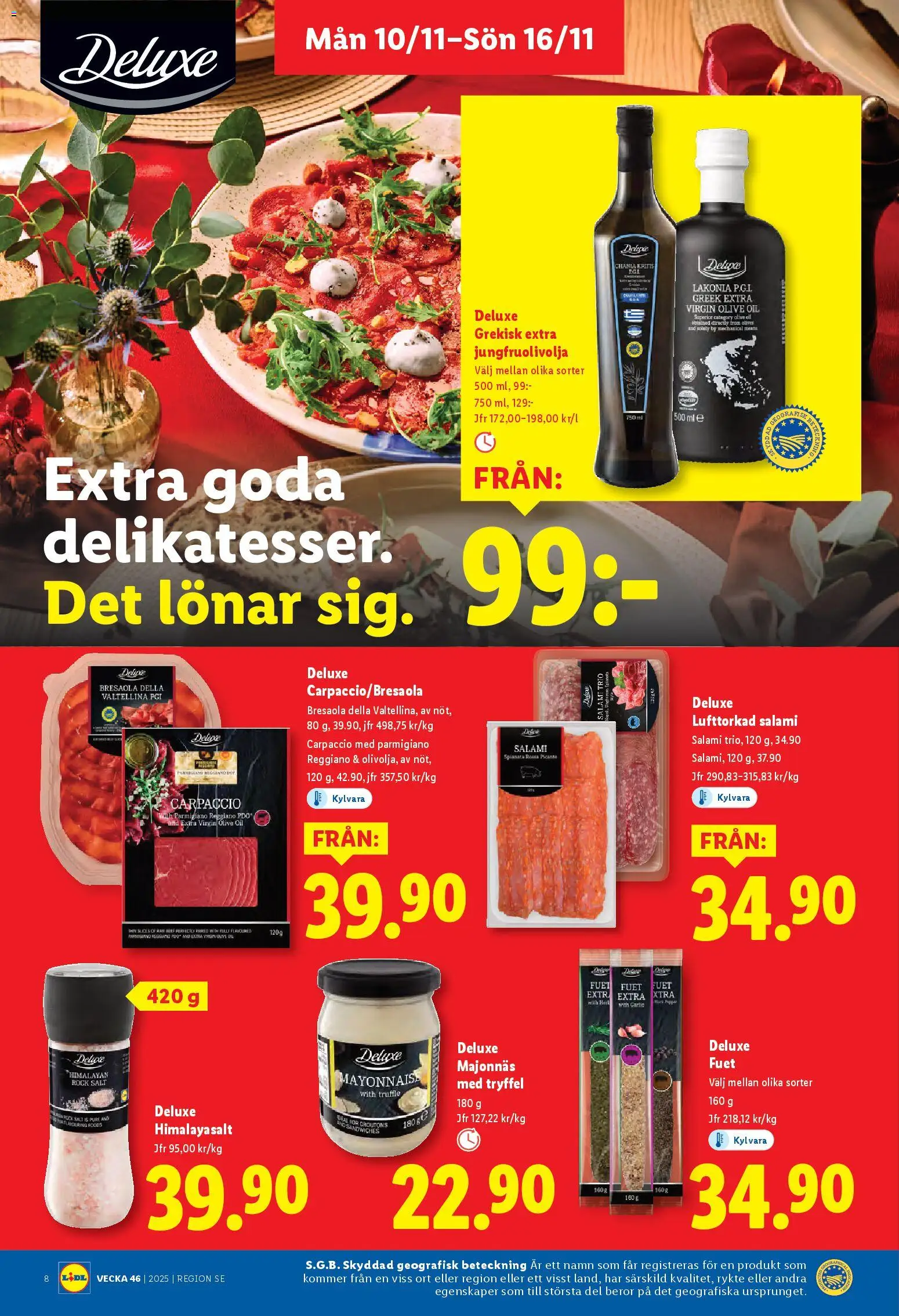 Lidl reklamblad aktuell från 10.11.2025 | Sida: 8 | Produkter: Salt, Majonnäs, Rock, Salami