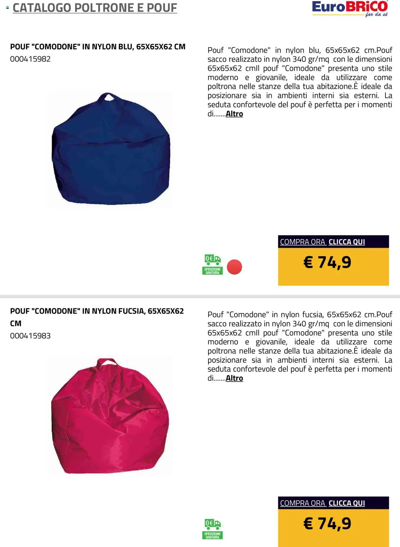 Volantino Eurobrico del 23.07.2025 | Pagina: 37 | Prodotti: Poltrona
