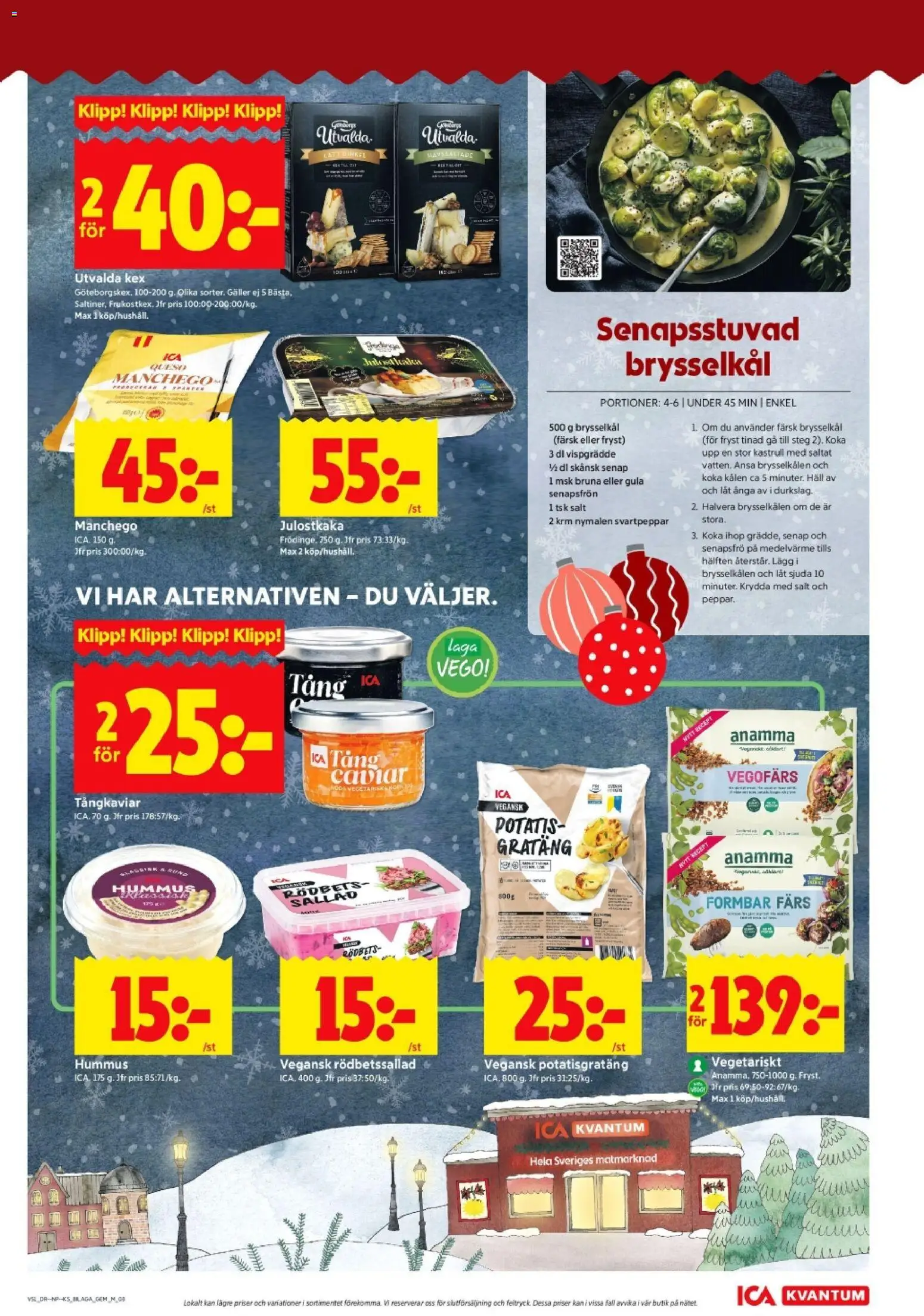 ICA Kvantum reklamblad aktuell från 15.12.2025 | Sida: 13 | Produkter: Vegofärs, Potatisgratäng, Potatis, Vispgrädde