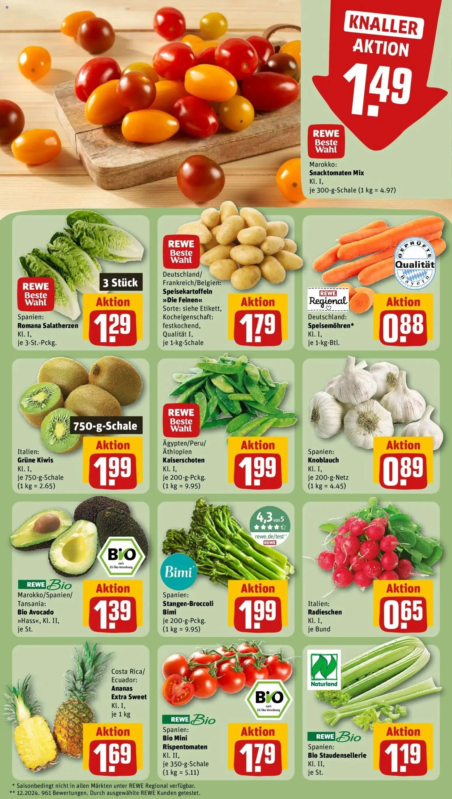 Rewe prospekt Kelheim	 – gültig ab 09.02.2026 | Seite: 13 | Produkte: Ananas, Avocado, Knoblauch, Kiwi