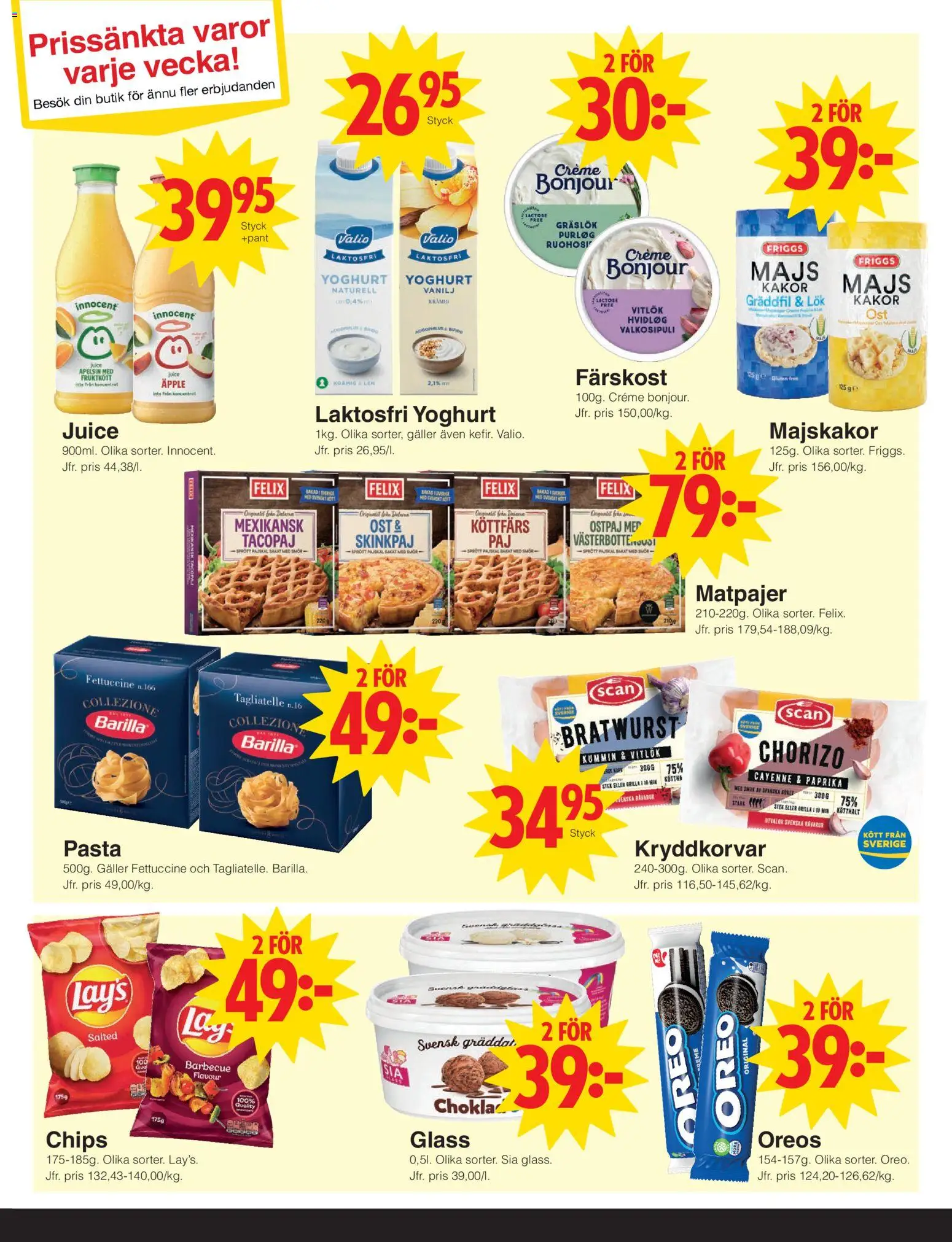 Matöppet reklamblad aktuell från 03.11.2025 | Sida: 3 | Produkter: Majskakor, Vitlök, Gräddfil, Pasta