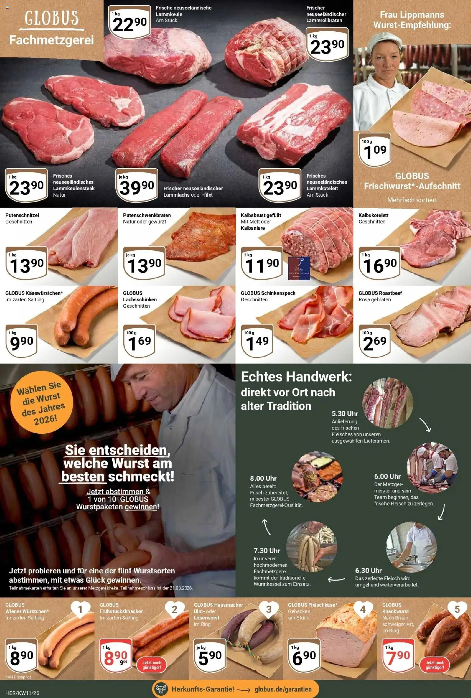 Globus prospekt Hermsdorf	 – gültig ab 09.03.2026 | Seite: 6 | Produkte: Roastbeef, Putenschnitzel, Fleisch, Uhr