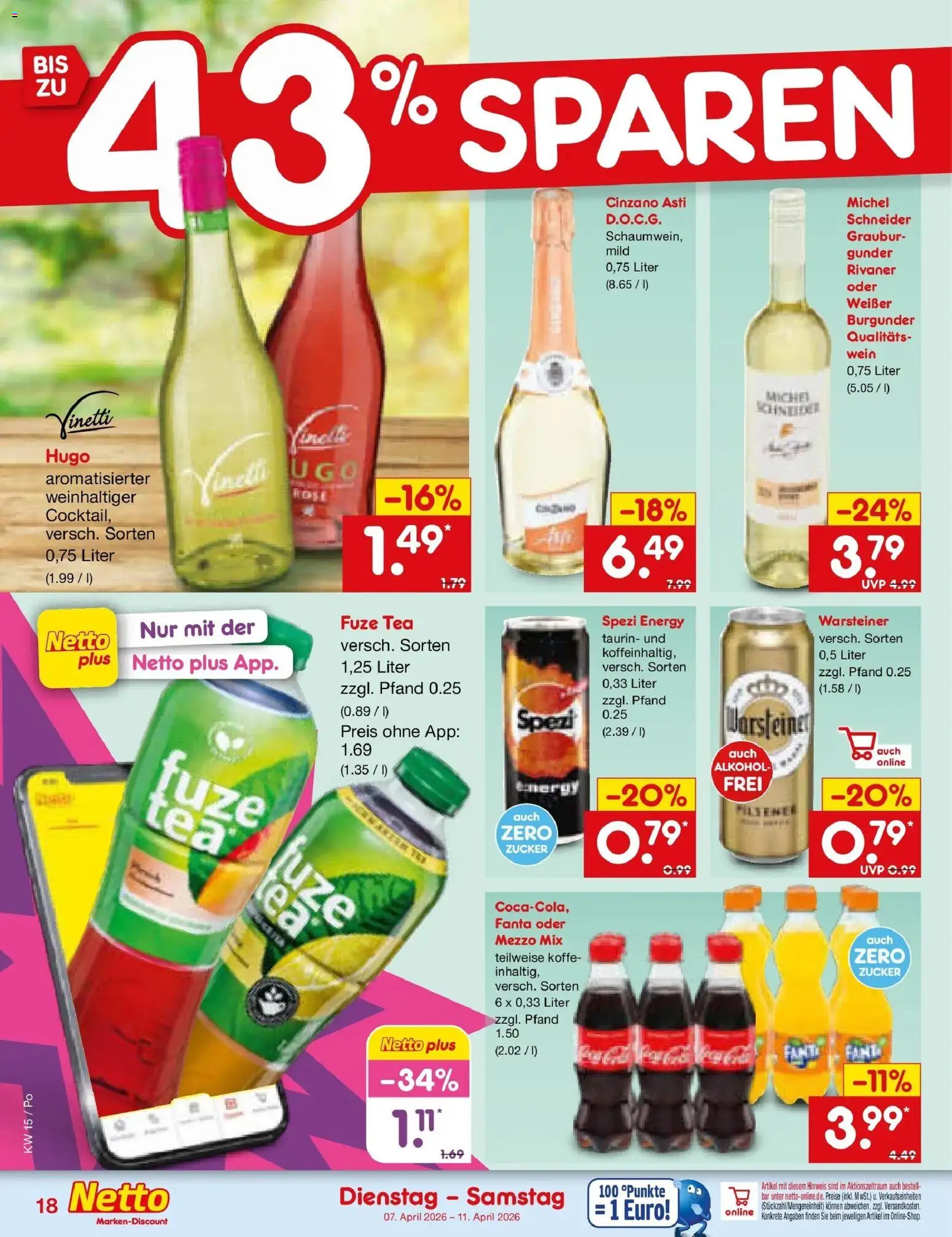 Netto Marken-Discount Prospekt Selb	 – gültig ab 05.04.2026 | Seite: 20 | Produkte: Mezzo mix, Fanta, Zucker, Hugo