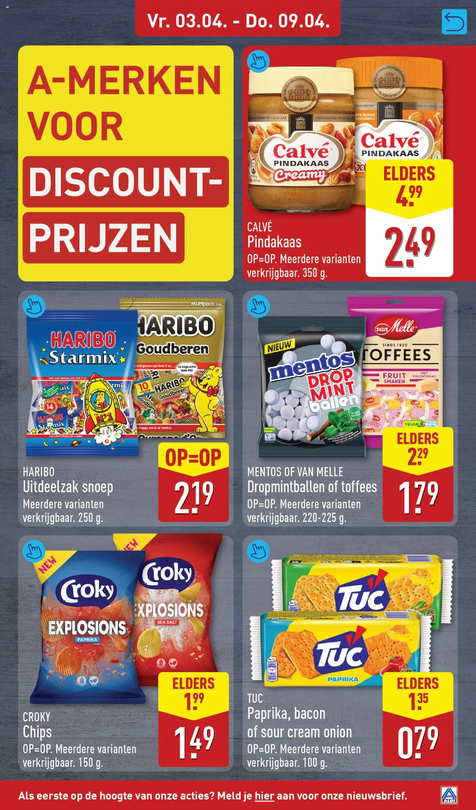 {H1} | Pagina: 3 | Producten: Snoep, Waffelini, Chips, Bacon