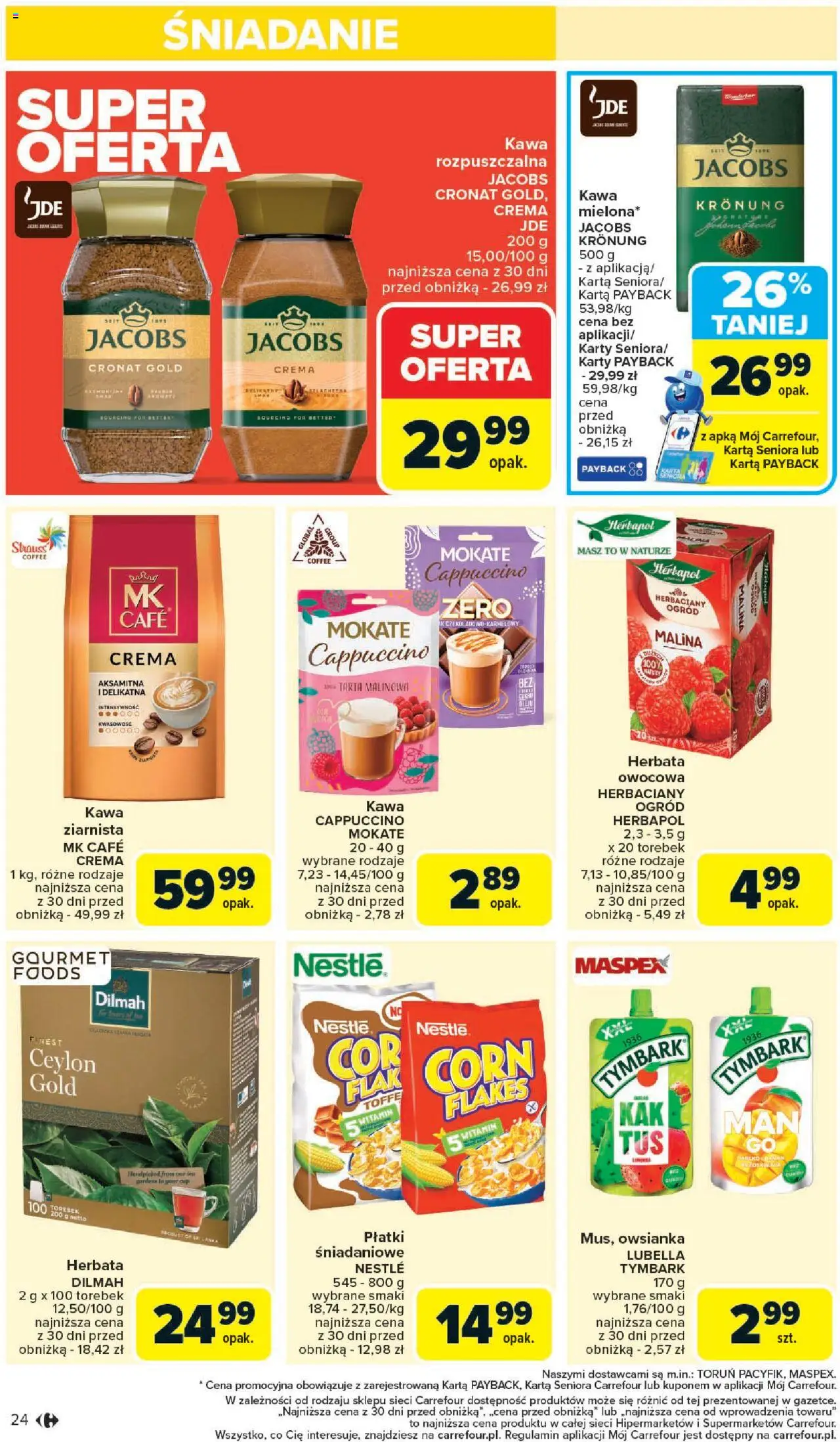 Carrefour Gazetka od 09.06.2025 | Strona: 26 | Produkty: Malina, Kawa rozpuszczalna, Herbata, Płatki
