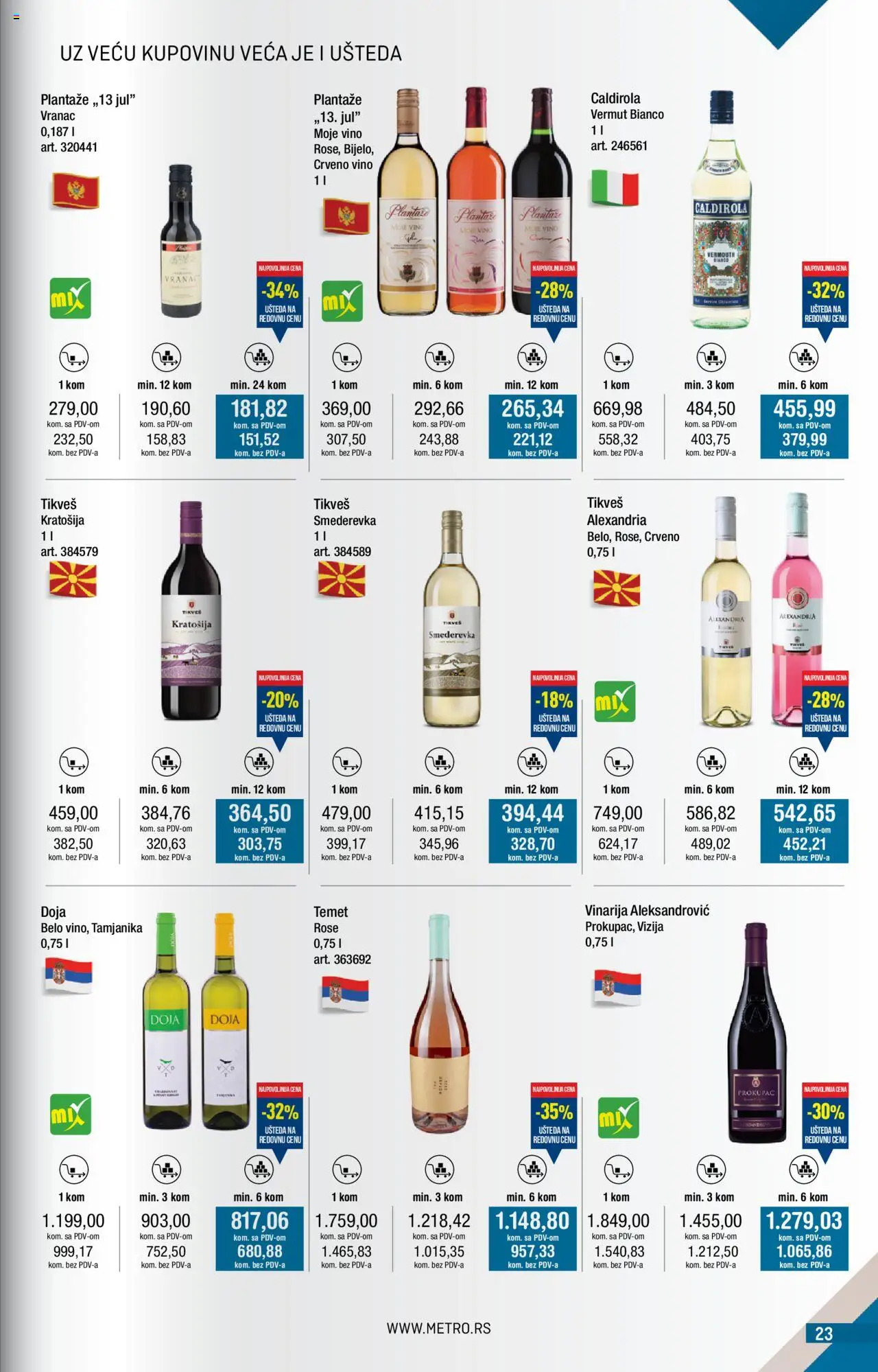 Metro katalog - važi od 01.07.2025 | Strana: 23 | Proizvode: Vranac, Crveno vino, Vino