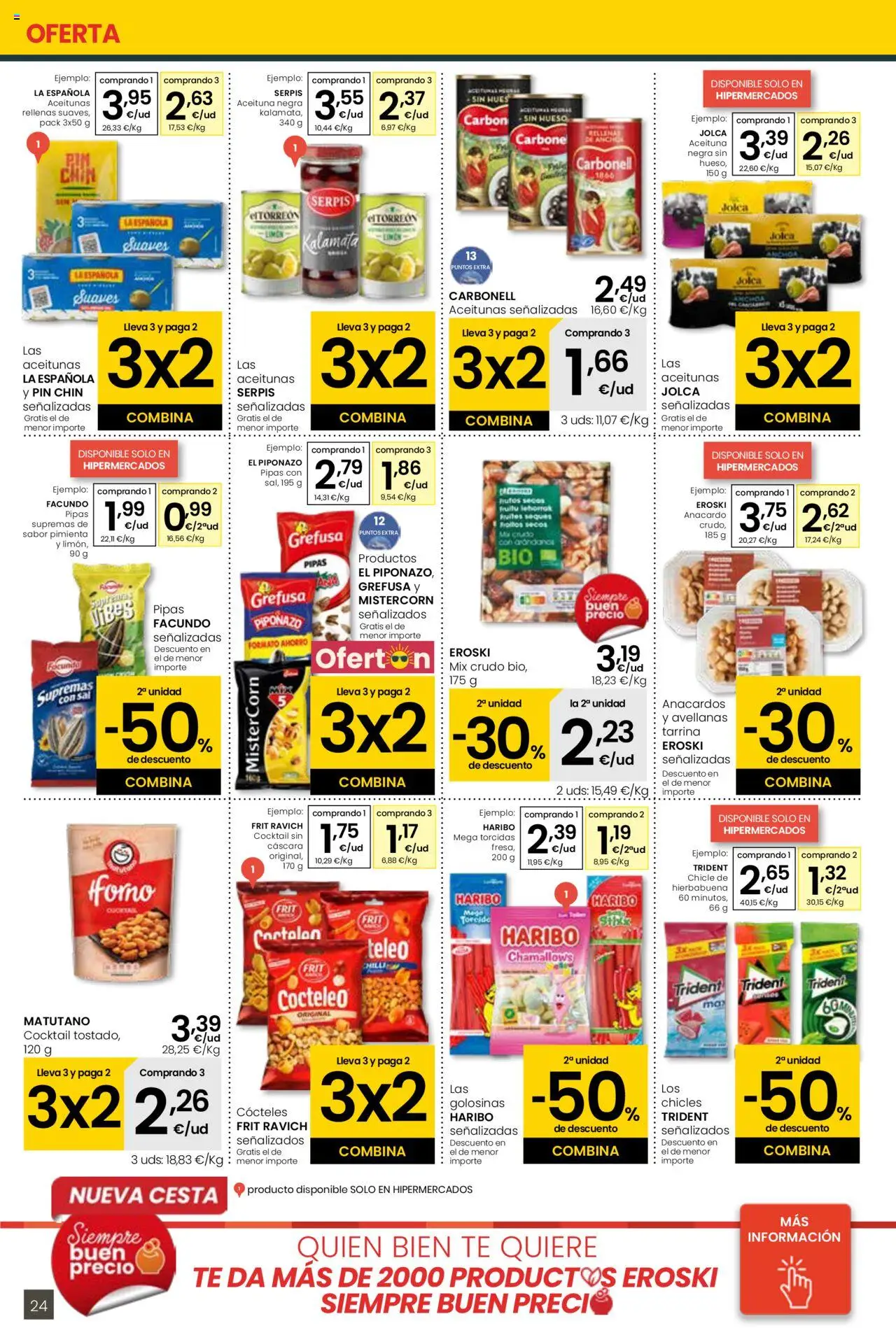 Eroski - Para conquistarte │ válido desde el 12.06.2025 | Página: 24 | Productos: Golosinas, Té, Anchoa, Cesta