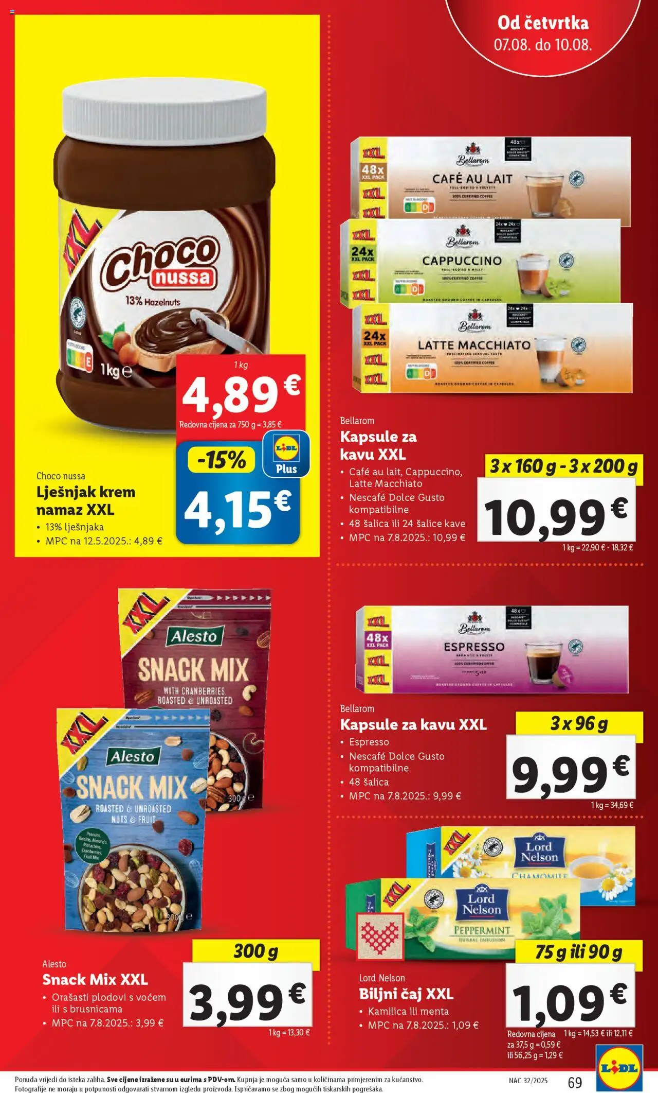 Lidl katalog | vrijedi od 04.08.2025 | Stranica: 69 | Proizvodi: Dolce Gusto, Orašasti plodovi, Lješnjak, Namaz