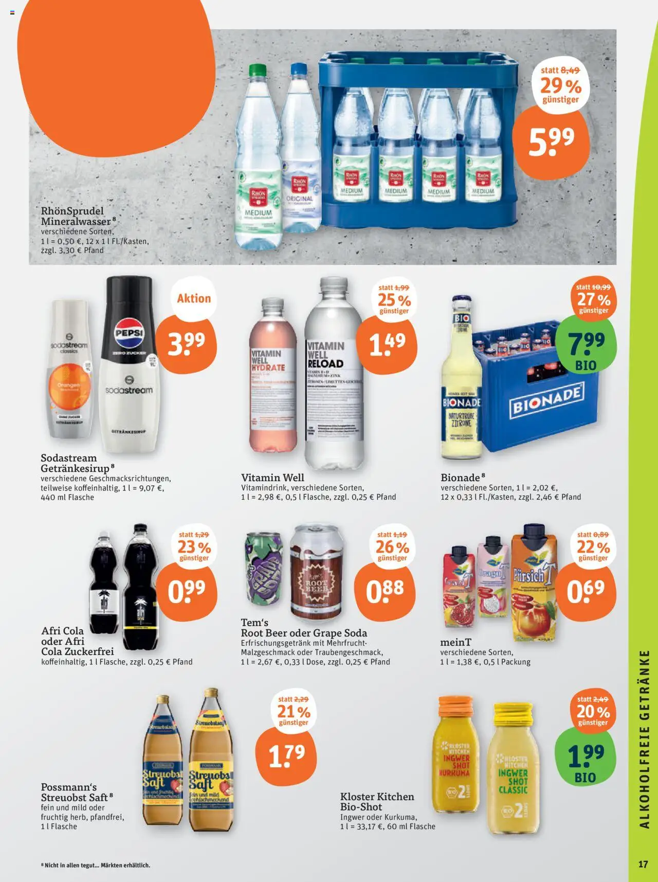 Tegut Prospekt 	 – gültig ab 25.09.2025 | Seite: 19 | Produkte: Cola, Zitrone, Saft, Sodastream