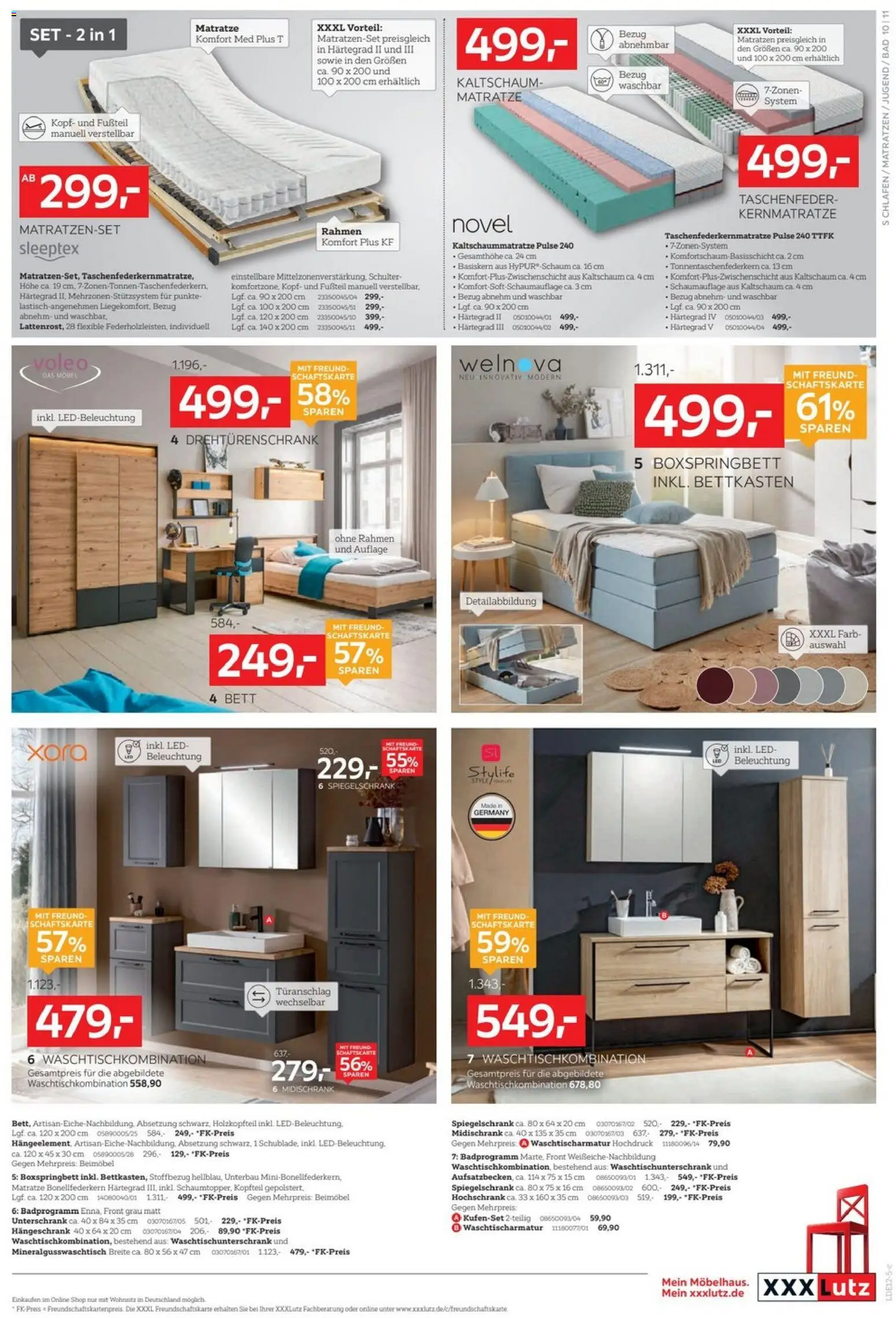 XXXL Lutz Prospekt 	 – gültig ab 20.12.2025 | Seite: 13 | Produkte: Bett, Matratze, Unterschrank, Hochschrank