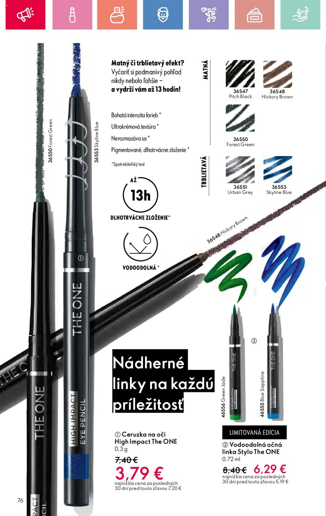 Katalóg Oriflame 9 2025 │ platný od 15.06.2025 | Strana: 76 | Produkty: Očná linka, Ceruzka na oči, Ceruzka