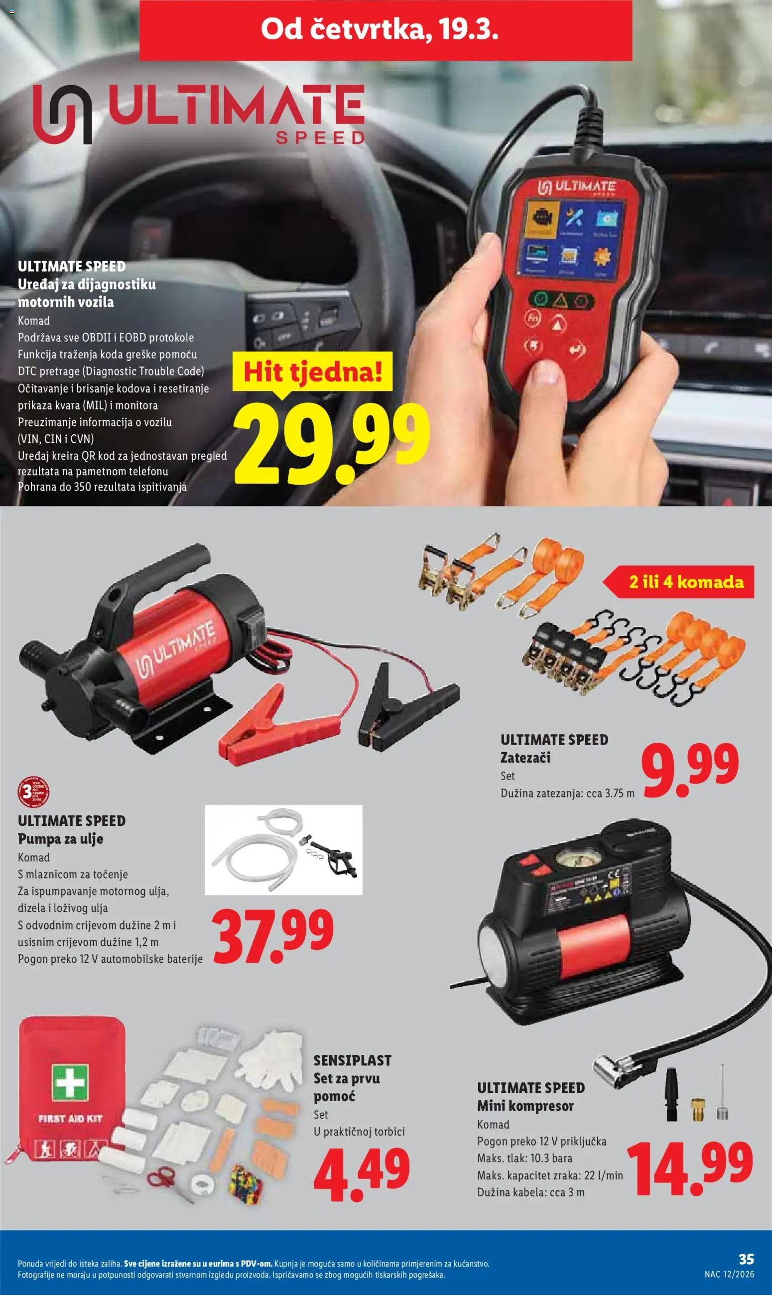 Lidl katalog | vrijedi od 16.03.2026 | Stranica: 35 | Proizvodi: Ulje, Baterije, Kompresor