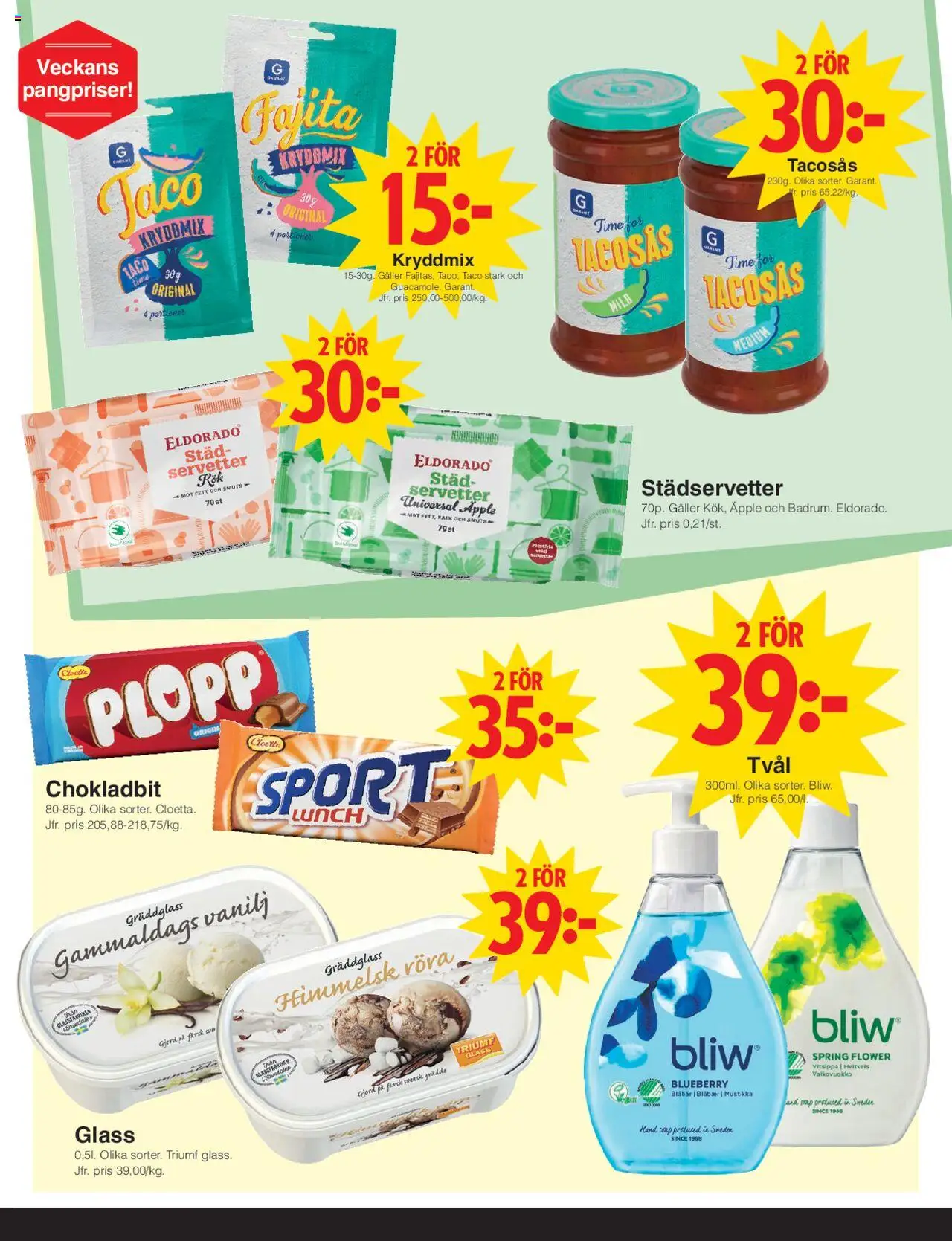 Matöppet reklamblad aktuell från 25.08.2025 | Sida: 3 | Produkter: Galler, Äpple, Glass, Blåbär
