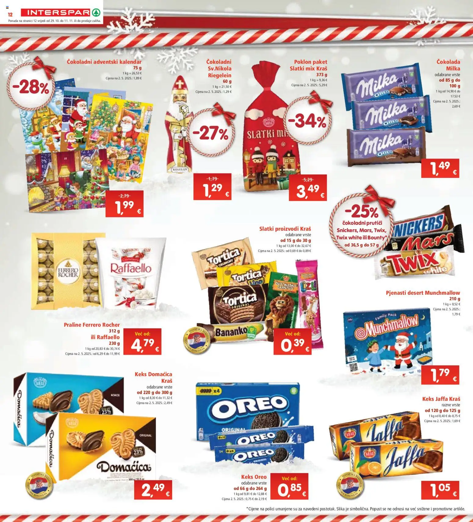 Interspar katalog | vrijedi od 29.10.2025 | Stranica: 12 | Proizvodi: Čokolada, Keks, Milka, Ferrero Rocher