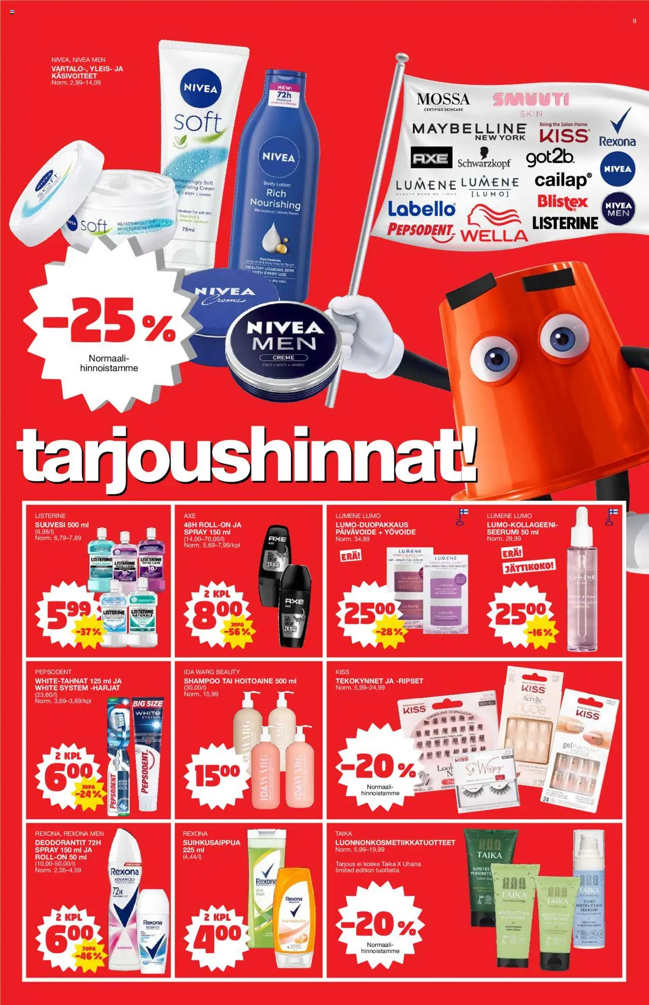 Tokmanni tarjoukset – voimassa 15.09.2025 alkaen | Sivu: 9 | Tuotteet: Shampoo, Hoitoaine, Suuvesi, Tekokynnet