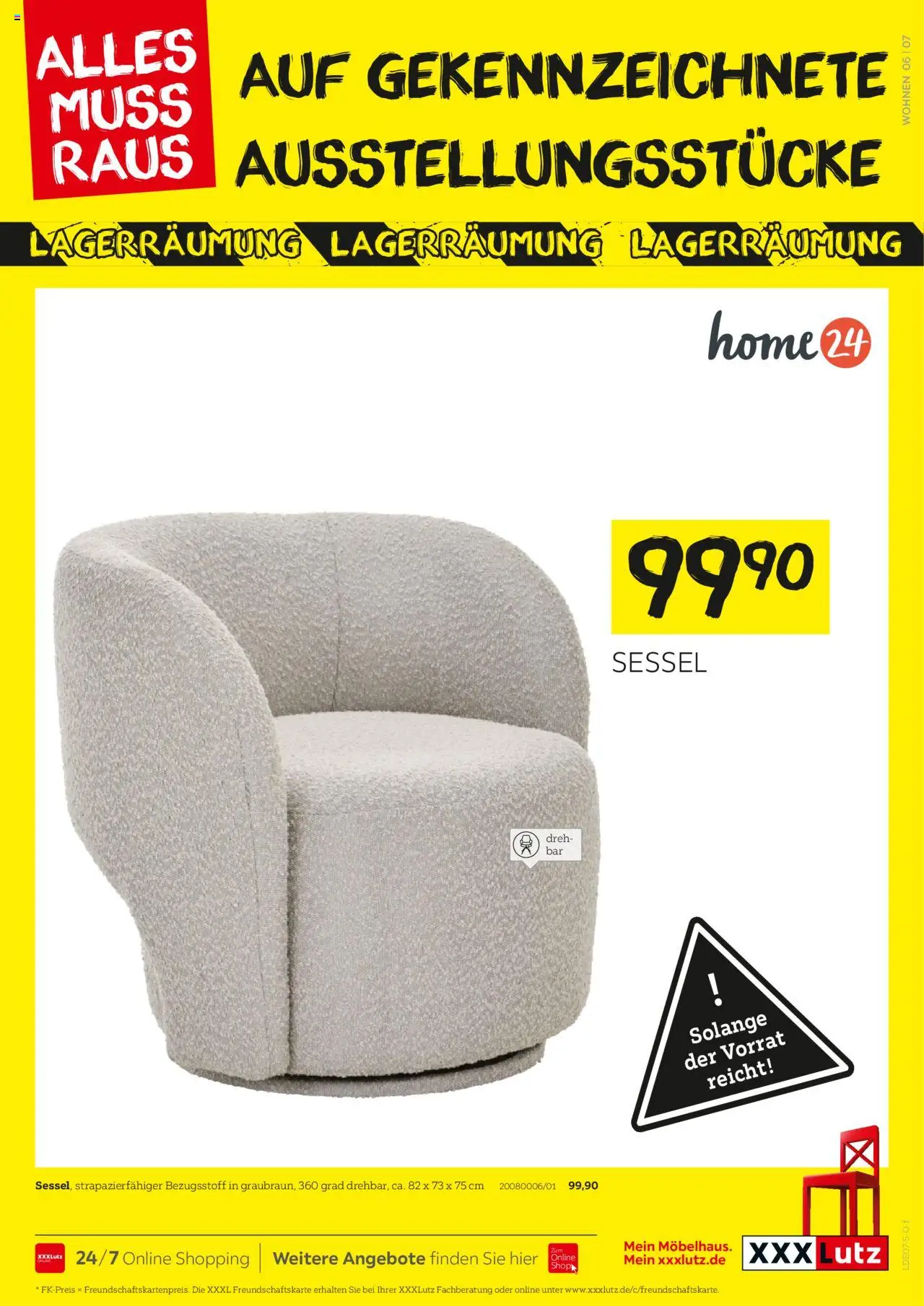 XXXL Lutz Größte Lagerräumungsverkauf - gültig ab dem 18.08.2025 | Seite: 7 | Produkte: Sessel