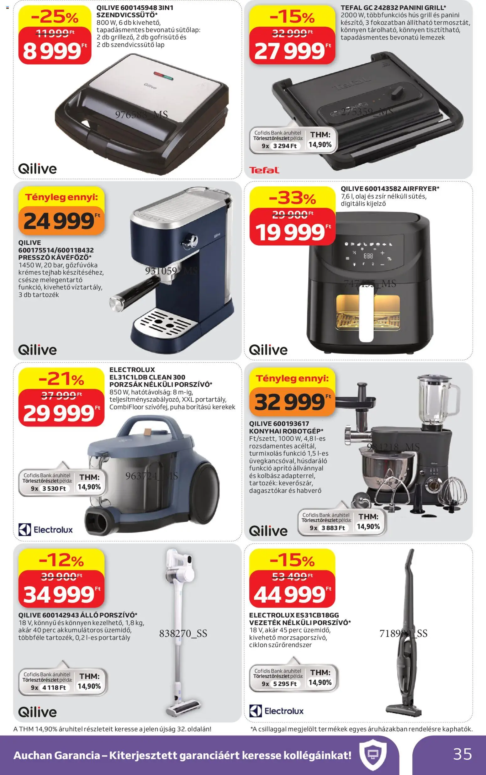 Auchan akciós ujság - amely érvényes a következő dátumtól: 09.04.2026 | Oldal: 35 | Termékek: Aprító, Tefal, Húsdaráló, Habverő