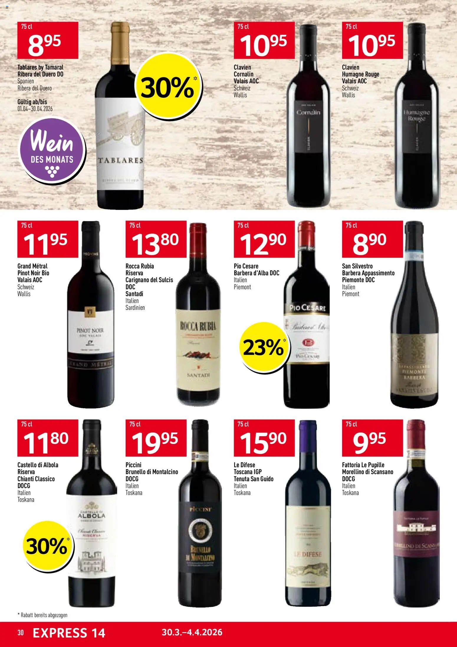 Prodega aktionen – gültig ab 30.03.2026 | Seite: 30 | Produkte: Rouge, Wein