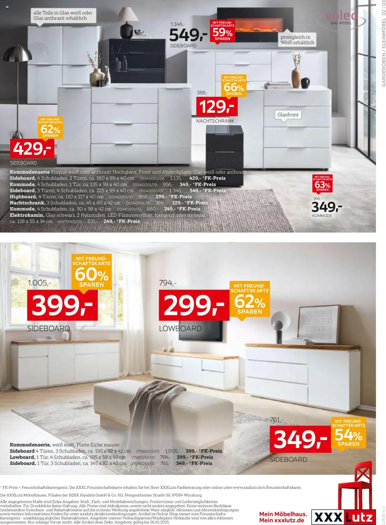 XXXL Lutz Prospekt 	 – gültig ab 12.10.2025 | Seite: 3 | Produkte: Sideboard, Lowboard, Kommode
