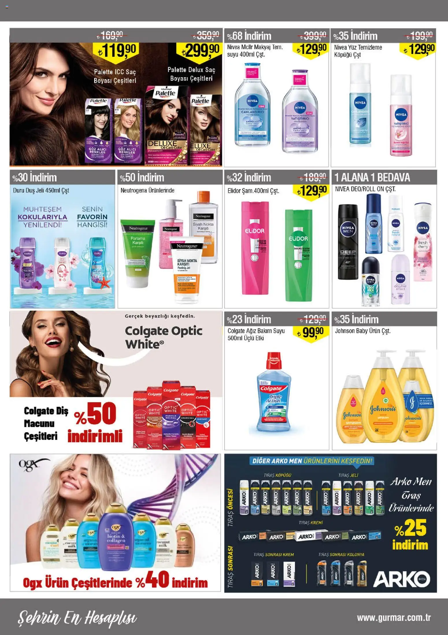 Gürmar Katalog - 15.04.2026 tarihinden itibaren geçerlidir | Sayfa: 12 | Ürünler: Krem, Duş jeli, Makyaj, Ağız bakım suyu