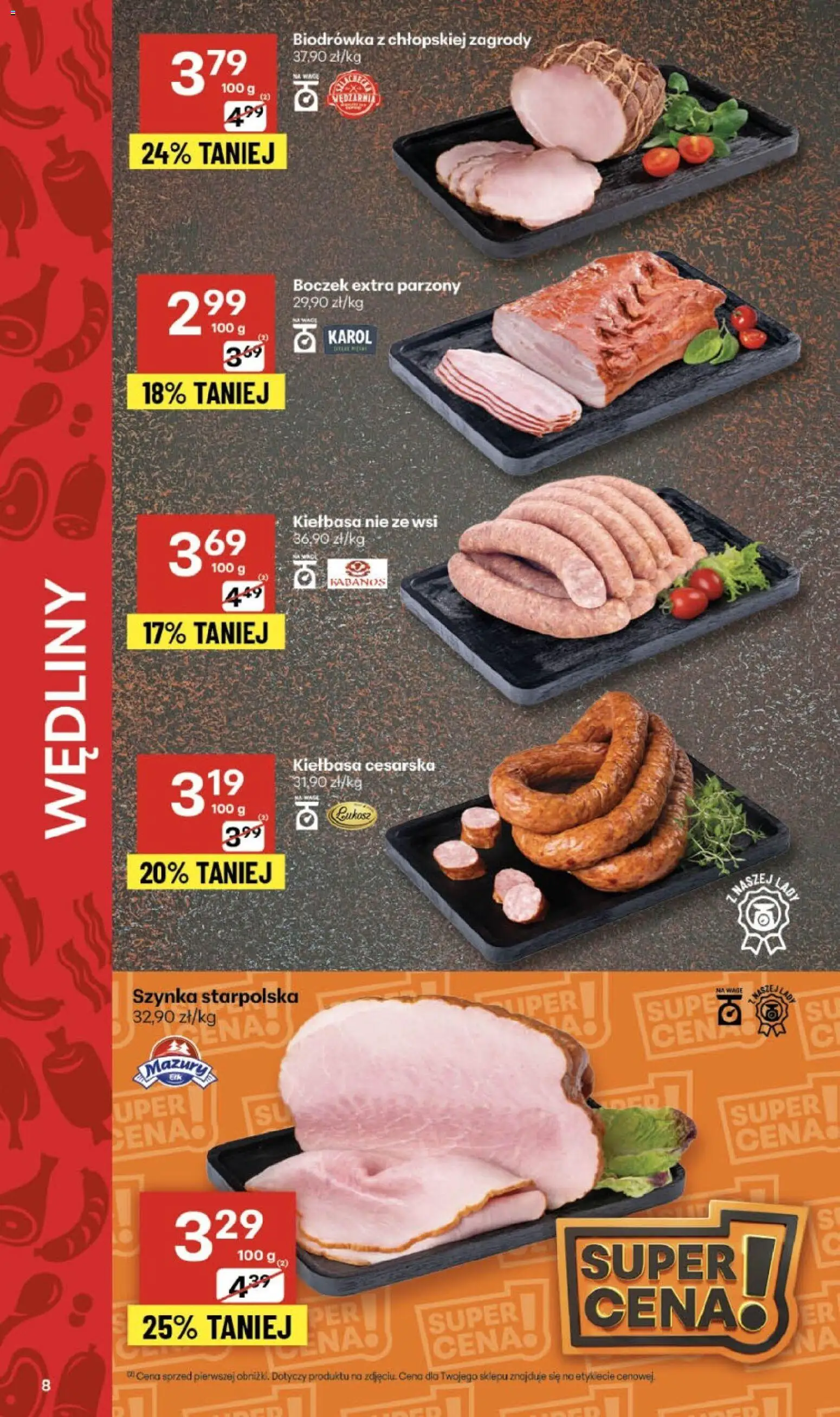 Delikatesy Centrum Gazetka od 30.10.2025 | Strona: 8 | Produkty: Kiełbasa, Szynka, Boczek, Wędliny