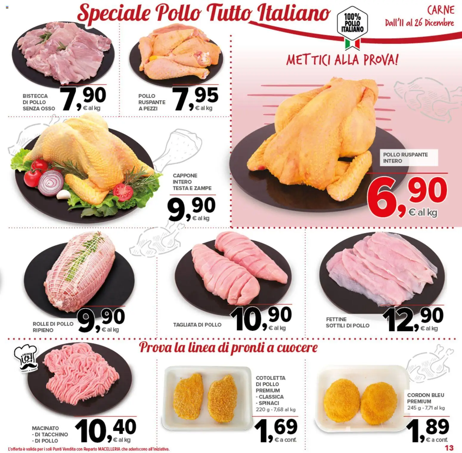 Volantino Todis del 11.12.2025 | Pagina: 13 | Prodotti: Pollo, Tacchino, Spinaci, Macinato