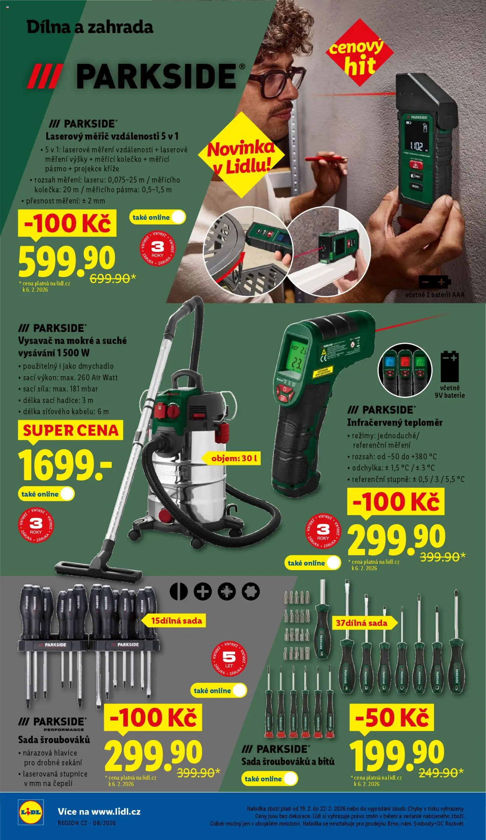 Lidl leták od 19.02.2026 | Strana: 34 | Produkty: Parkside, Hadice, Vysavač, Laserový měřič