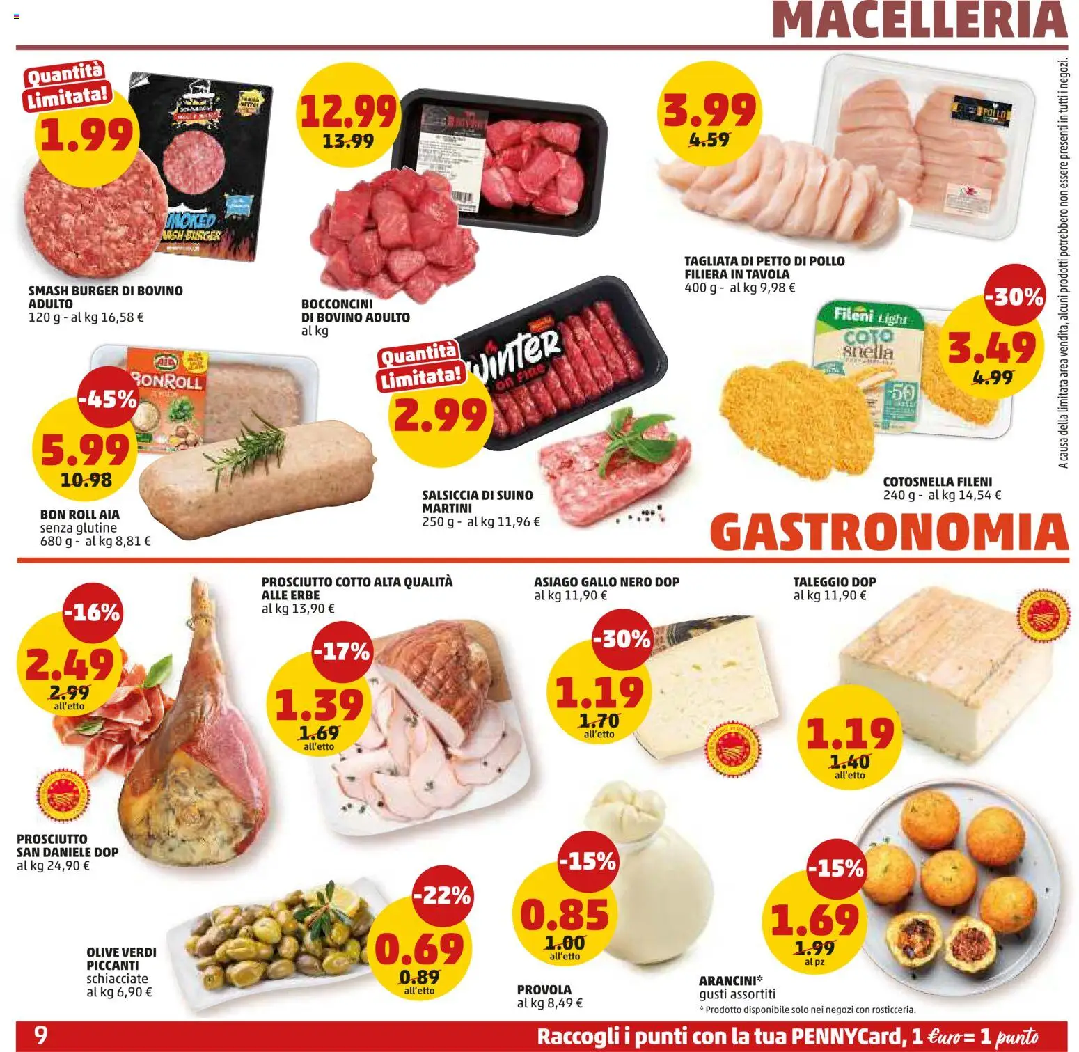 Volantino PENNY del 01.12.2025 | Pagina: 9 | Prodotti: Bovino, Suino, Olive, Salsiccia